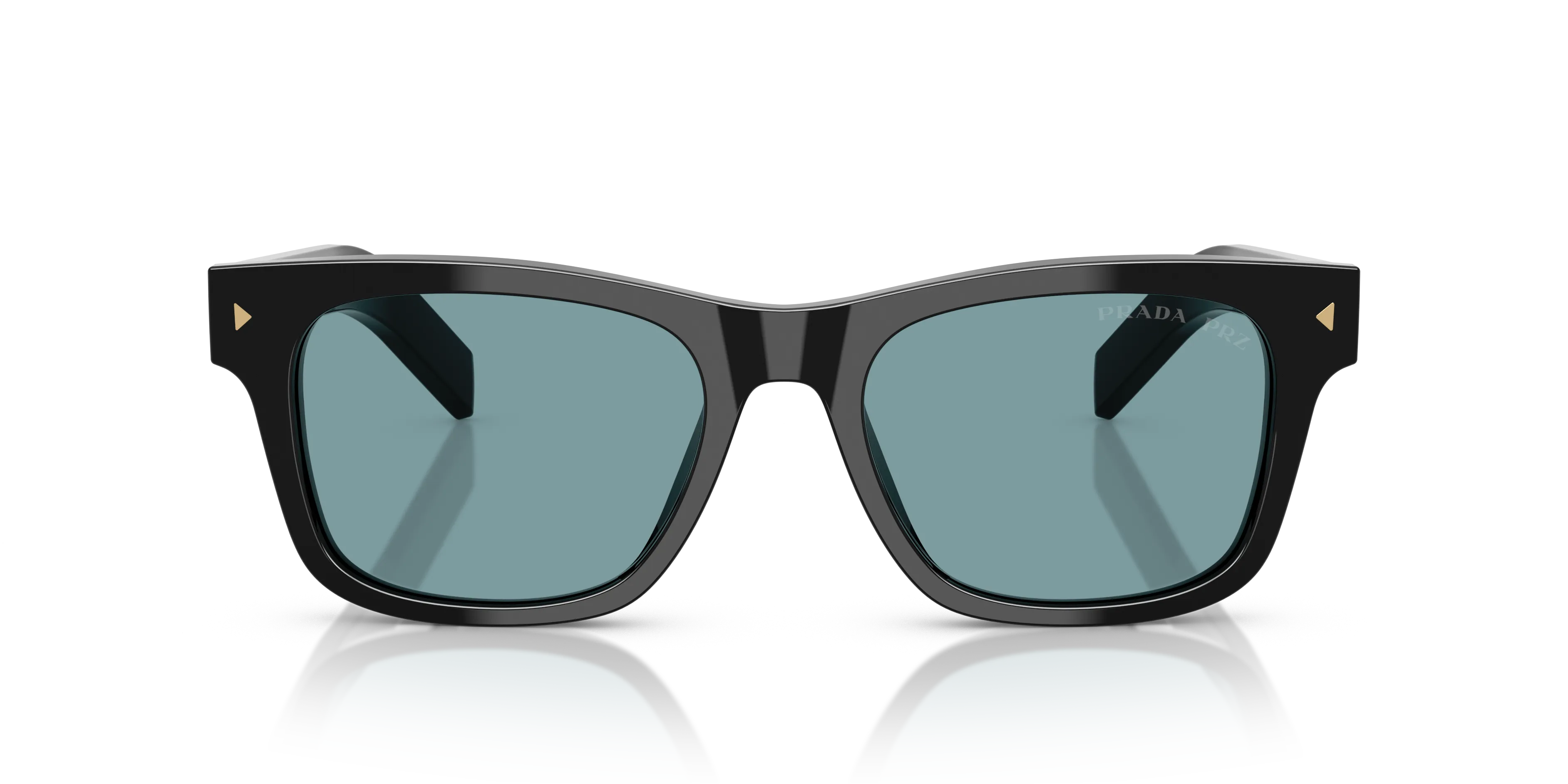 Prada PR A17S 16K04D Occhiali da sole Acetato Nero Verde Squadrata Polarizzata - immagine 3