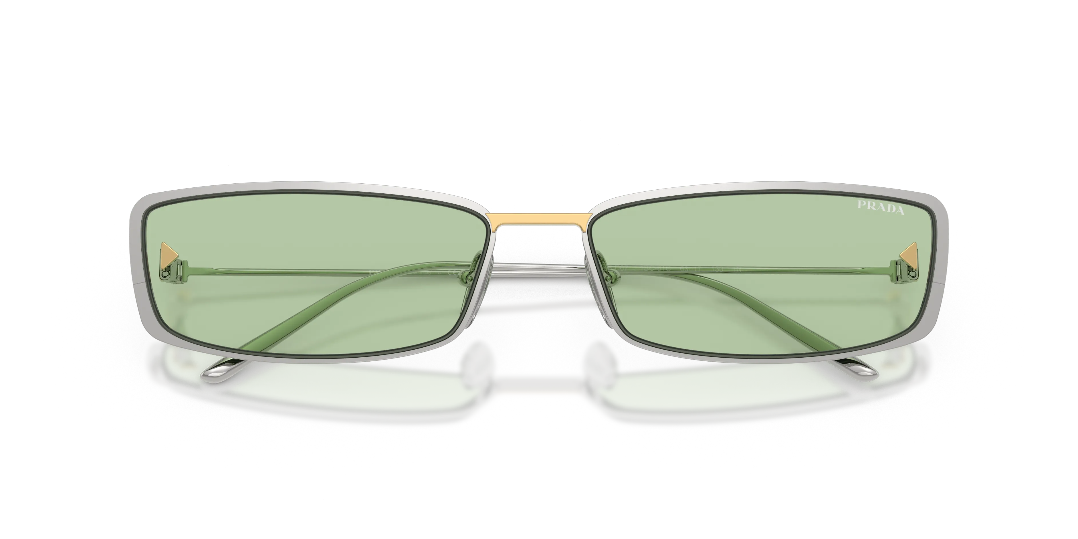 Prada PR D67S 1BC61C Occhiali da sole Metallo Argento Verde Farfalla Normale - immagine 2