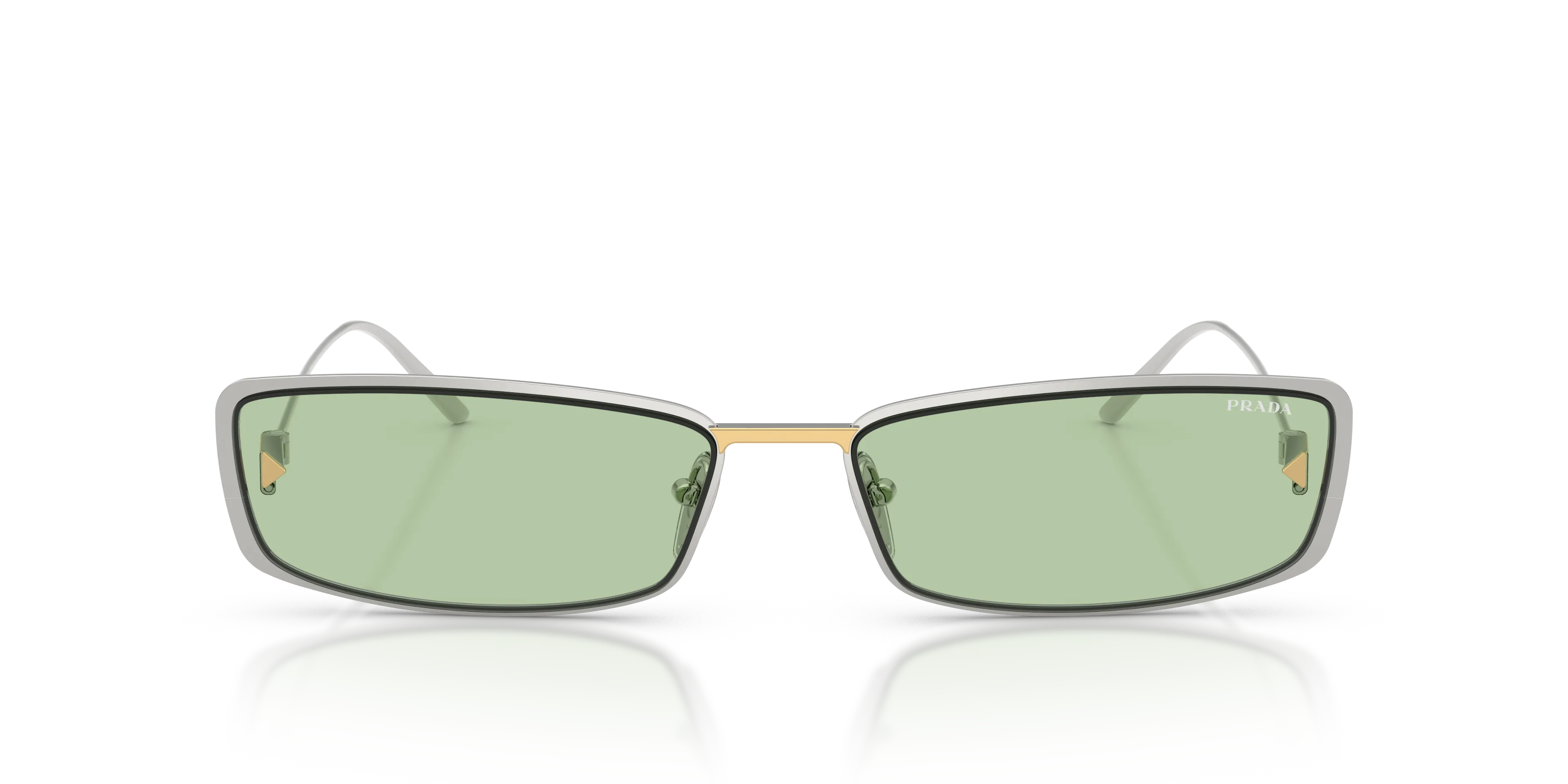 Prada PR D67S 1BC61C Occhiali da sole Metallo Argento Verde Farfalla Normale - immagine 3
