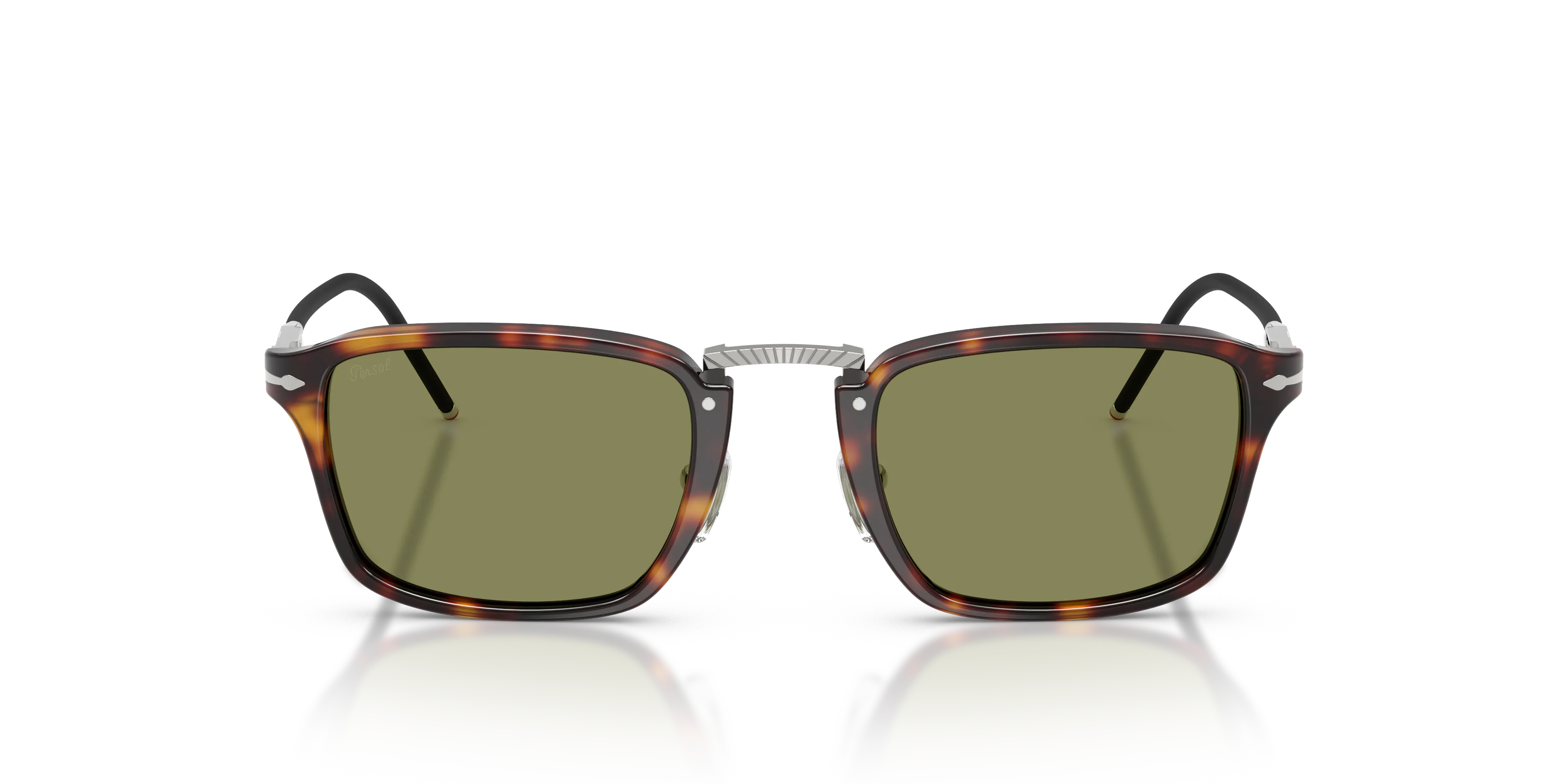 Persol PO3417S 24/4E Occhiali da sole Acetato Tartaruga Verde Squadrata Normale - immagine 3