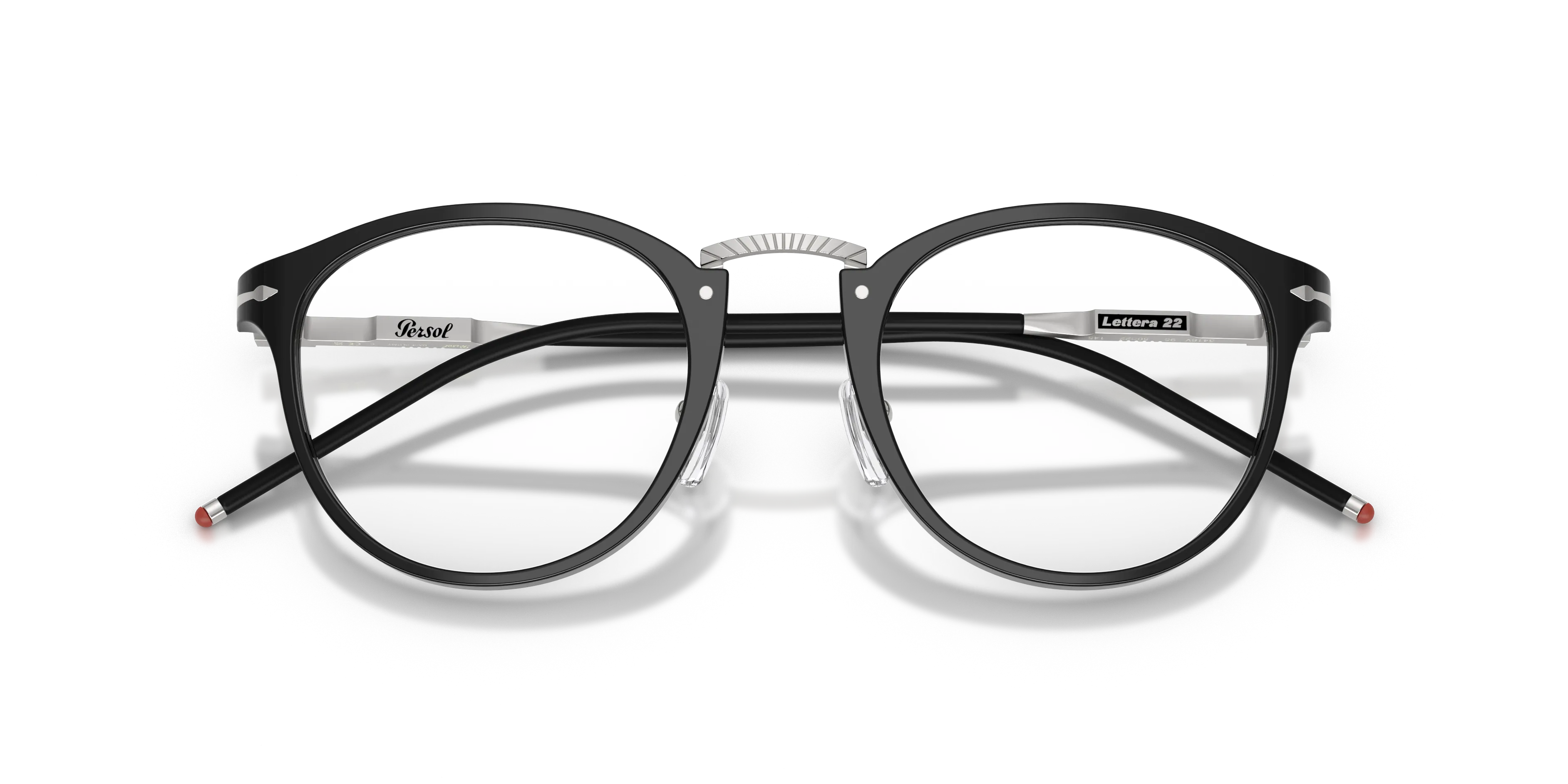 Persol PO3416V 95 Montature da vista Acetato Nero Trasparente Pantos Normale - immagine 2