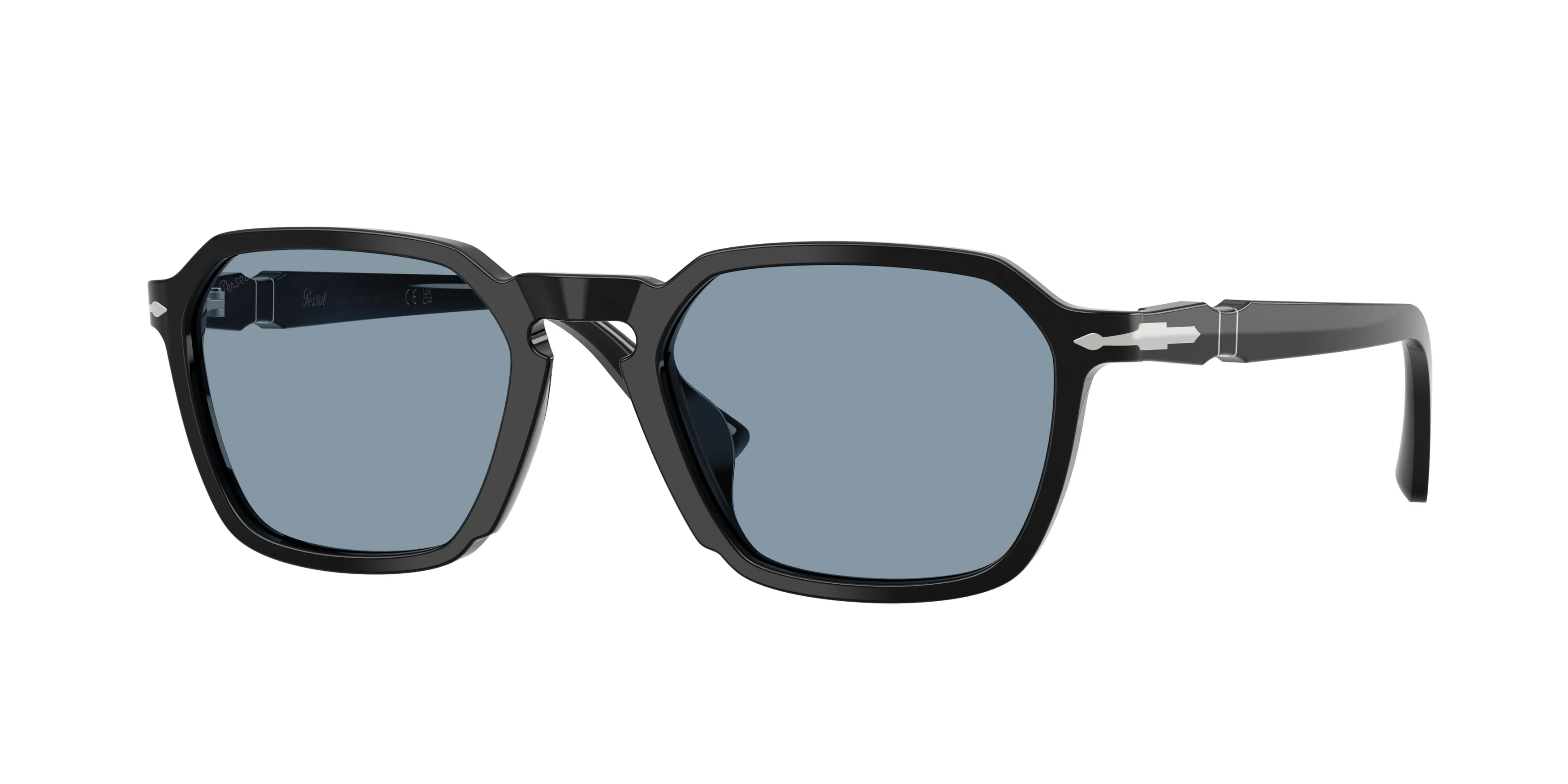 Persol PO3414S 95/56 Occhiali da sole Acetato Nero Blu Squadrata Normale - immagine 1