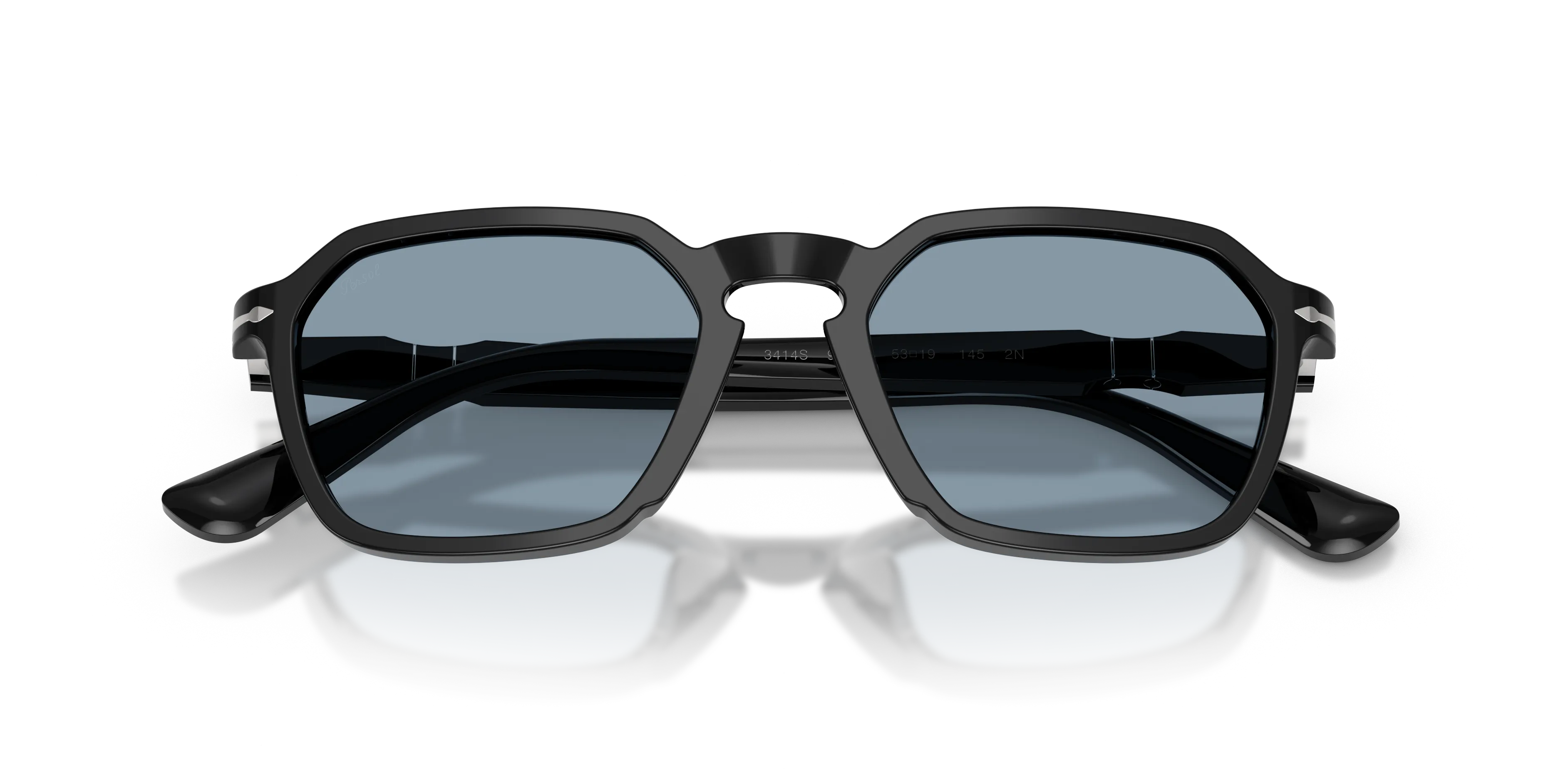 Persol PO3414S 95/56 Occhiali da sole Acetato Nero Blu Squadrata Normale - immagine 2