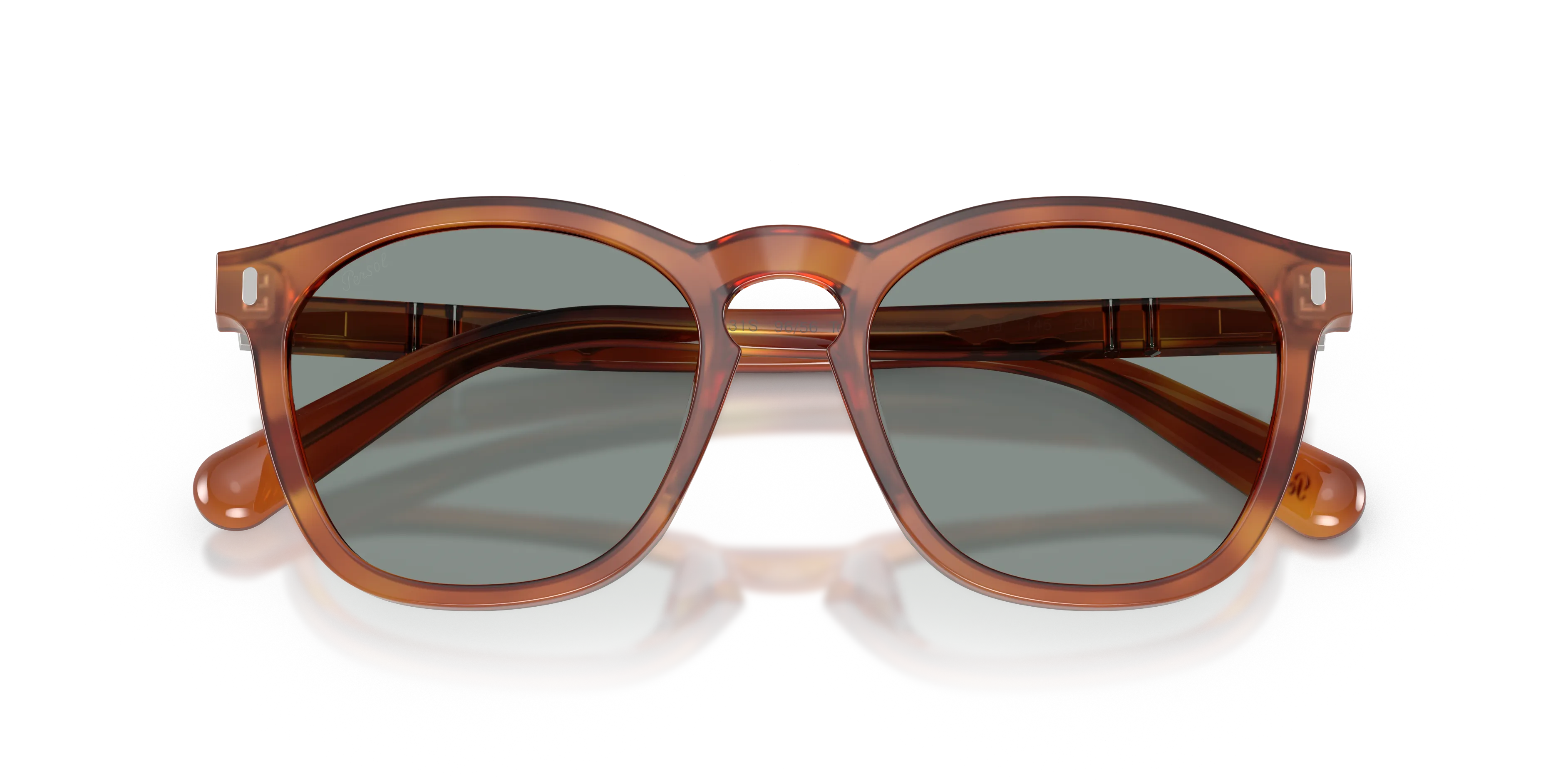 Persol PO3413S 96/56 Occhiali da sole Acetato Marrone Blu Squadrata Normale - immagine 2