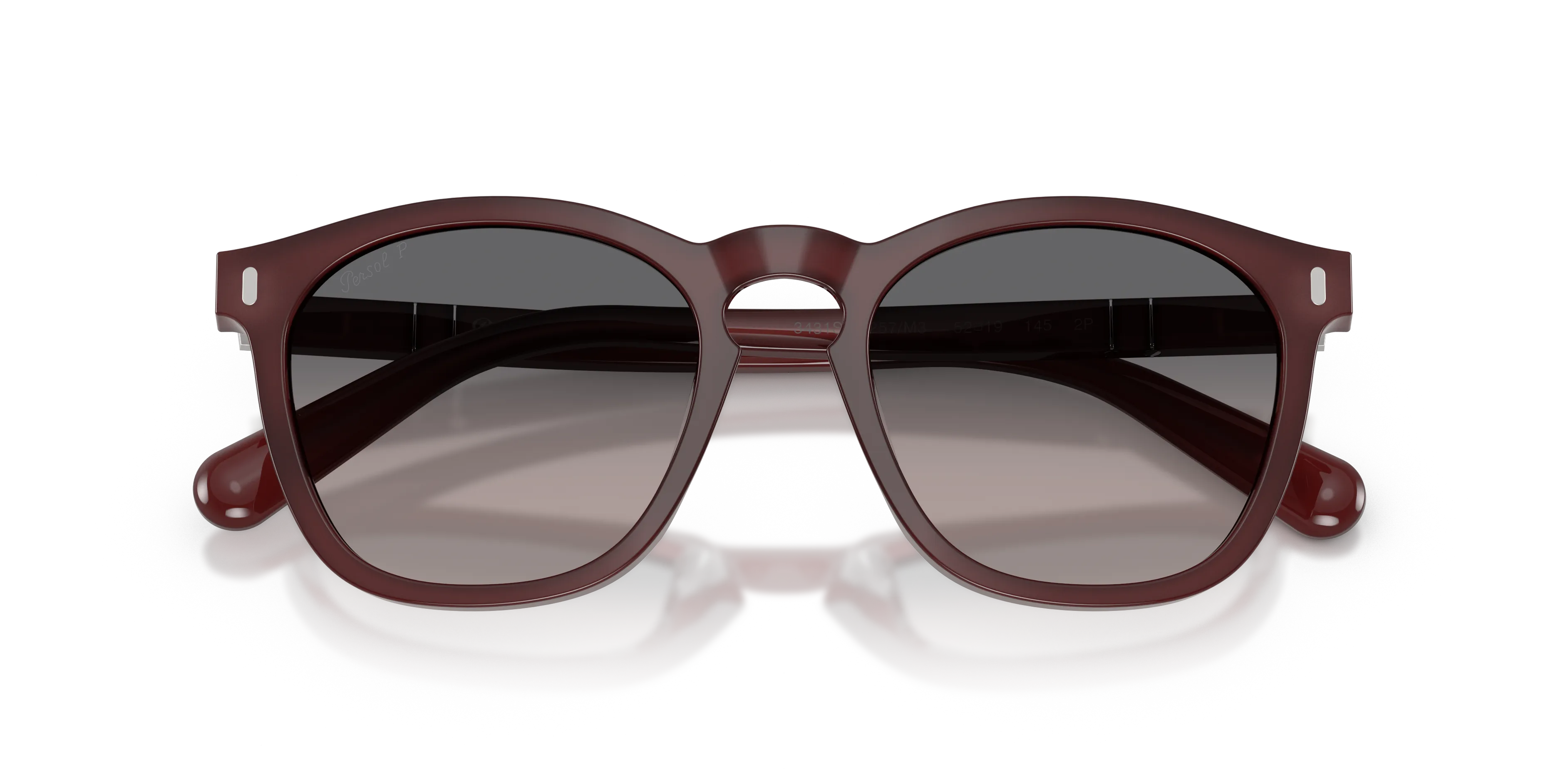 Persol PO3413S 1257M3 Occhiali da sole Acetato Rosso Grigio Squadrata Polarizzata - immagine 2