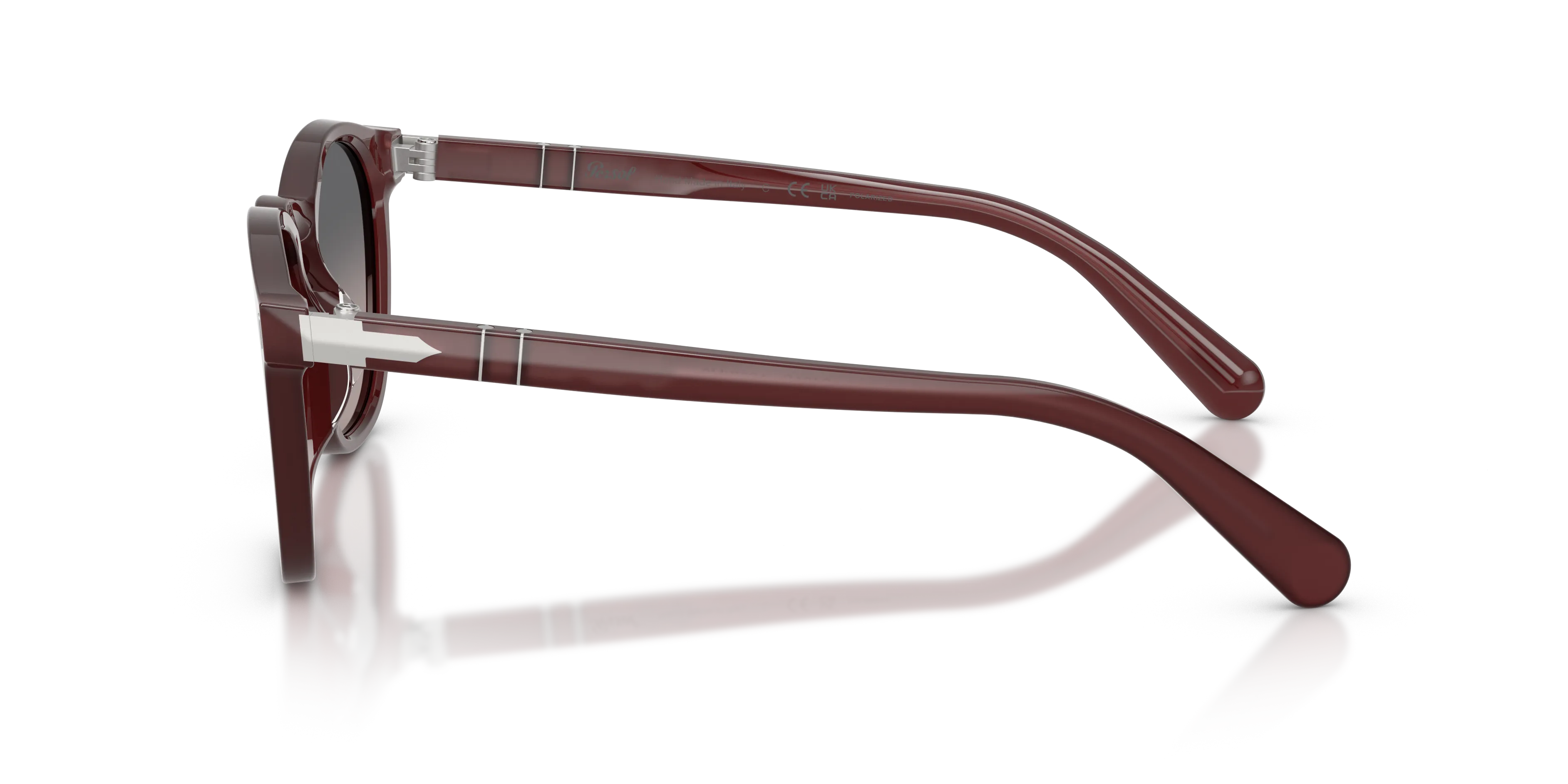 Persol PO3413S 1257M3 Occhiali da sole Acetato Rosso Grigio Squadrata Polarizzata - immagine 4