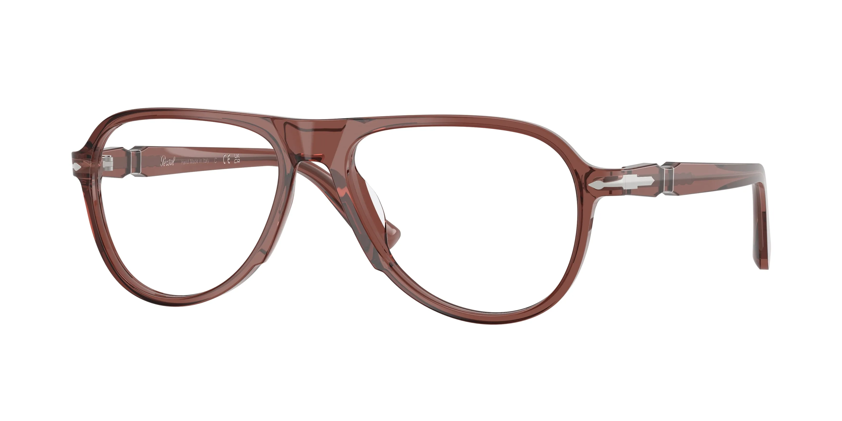 Persol PO3411V 1256 Montature da vista Acetato Rosso Trasparente Pilot Normale - immagine 1