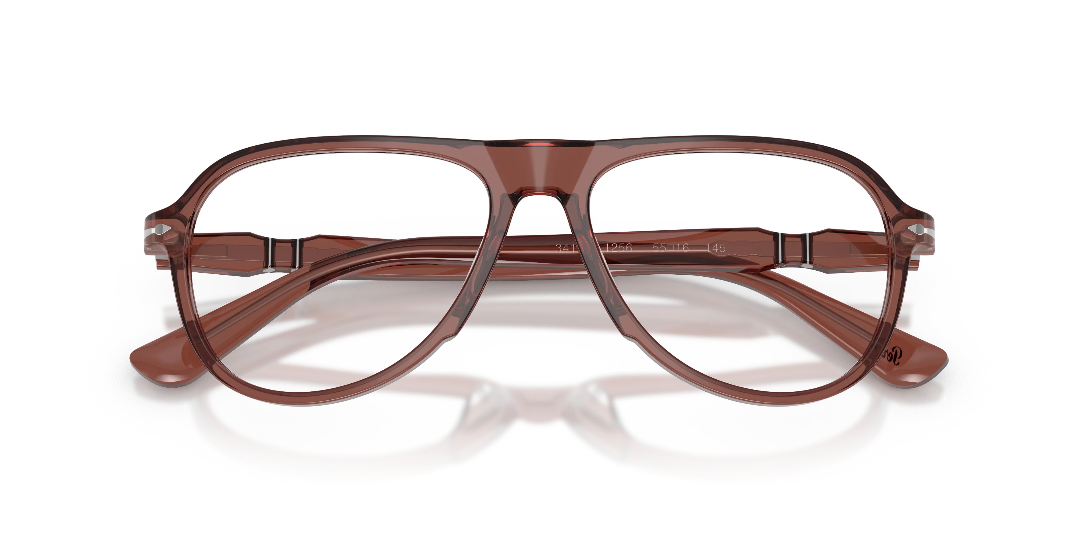 Persol PO3411V 1256 Montature da vista Acetato Rosso Trasparente Pilot Normale - immagine 2