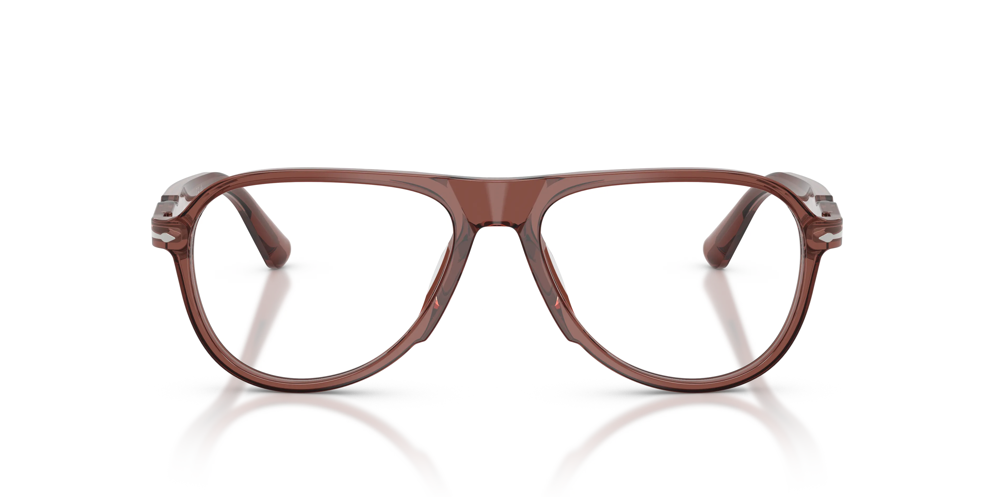 Persol PO3411V 1256 Montature da vista Acetato Rosso Trasparente Pilot Normale - immagine 3