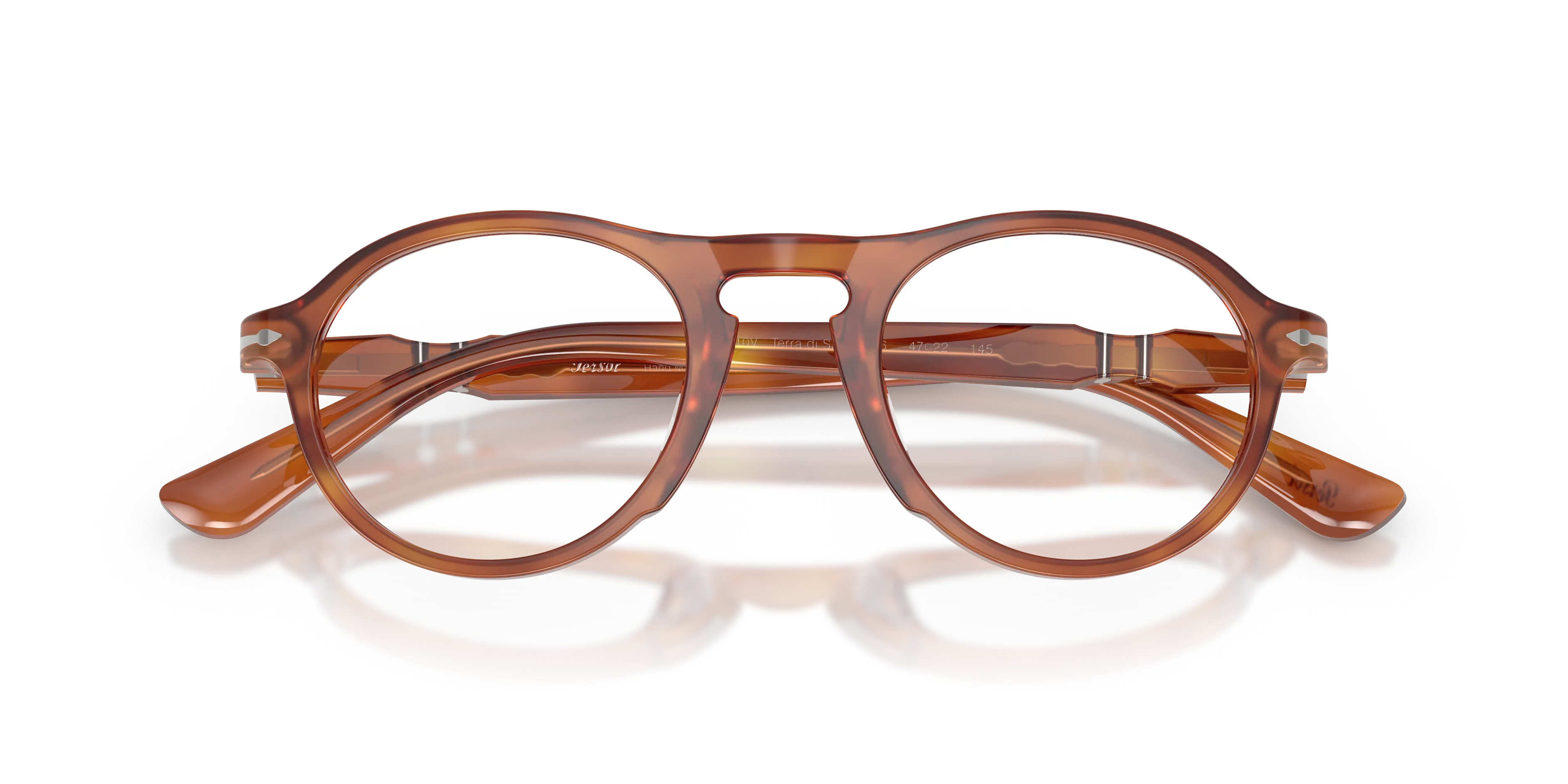Persol PO3410V ALBA 96 Montature da vista Acetato Marrone Trasparente Pantos Normale - immagine 2