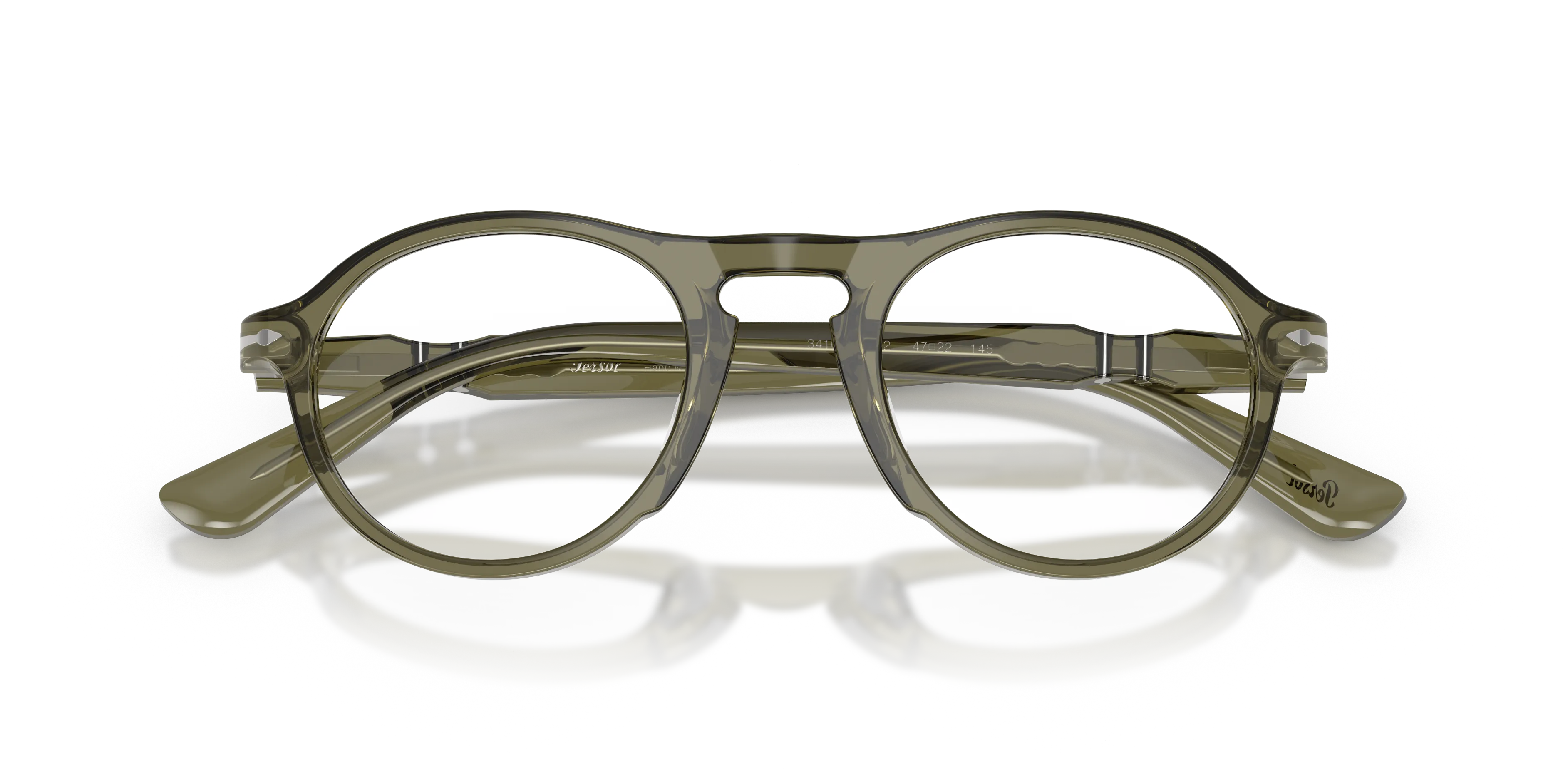 Persol PO3410V ALBA 1142 Montature da vista Acetato Verde Trasparente Pantos Normale - immagine 2