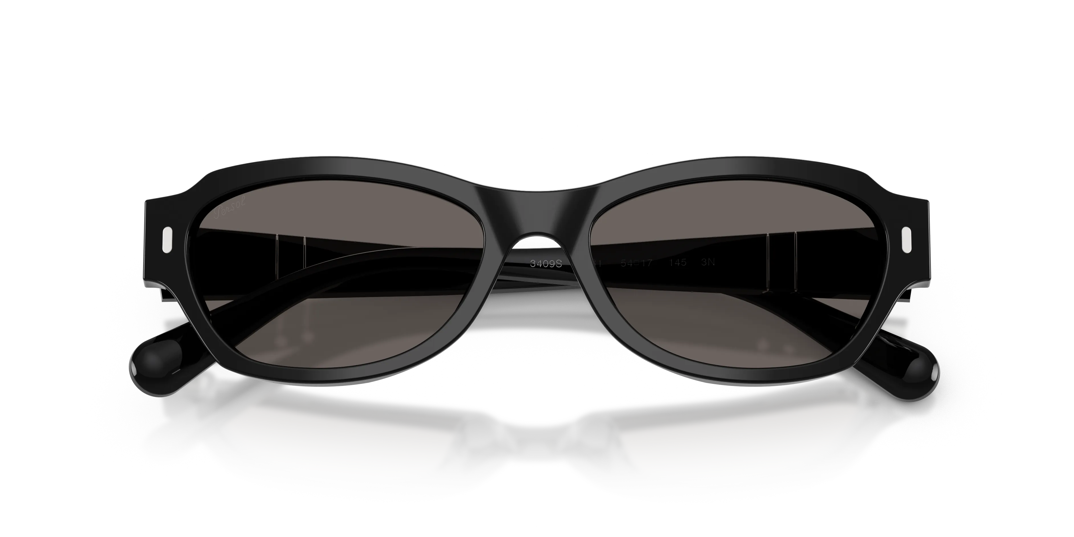 Persol PO3409S 95/B1 Occhiali da sole Acetato Nero Grigio Pantos Normale - immagine 2
