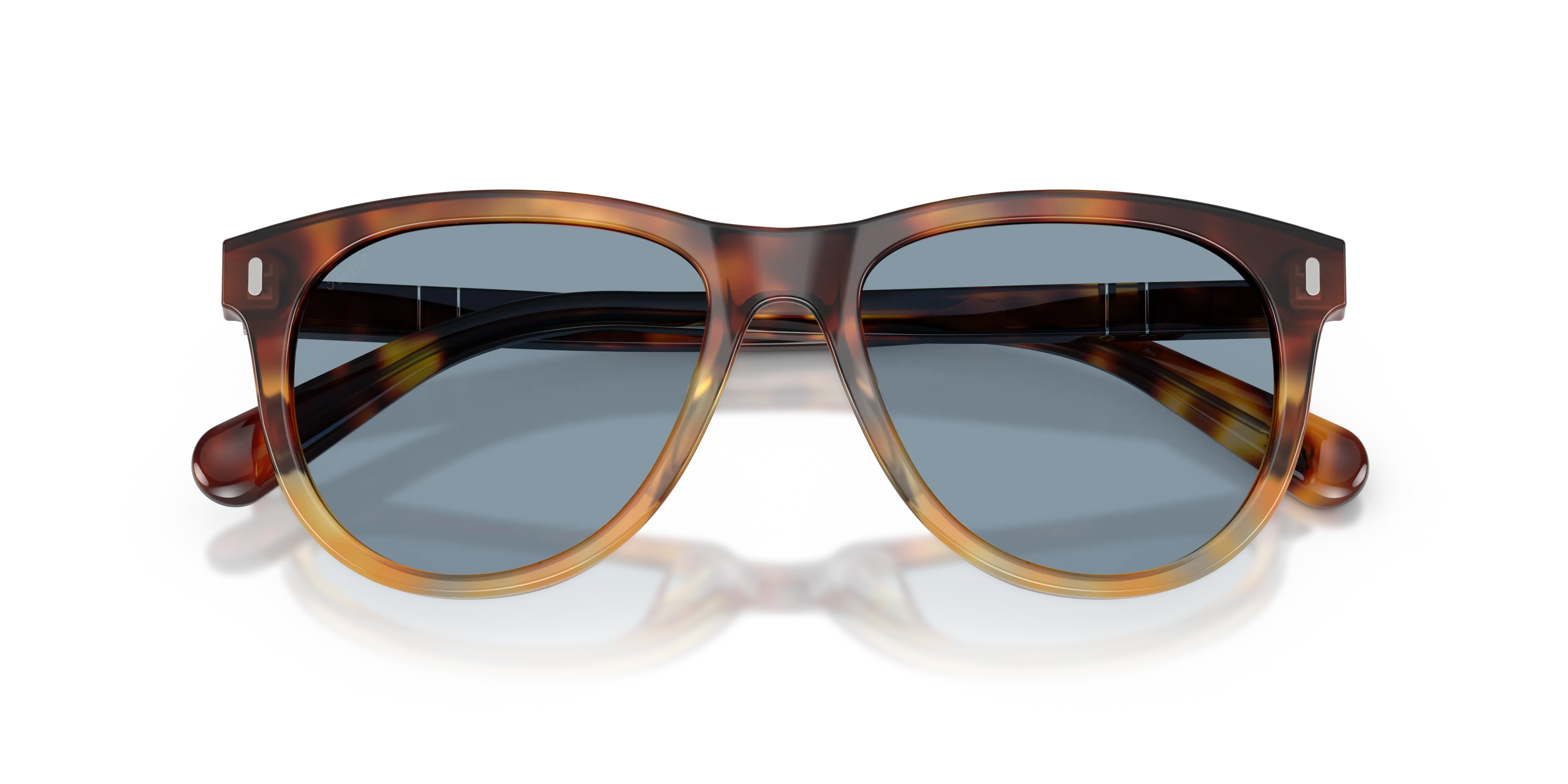 Persol PO3408S 115856 Occhiali da sole Acetato Tartaruga Blu Pantos Normale - immagine 2