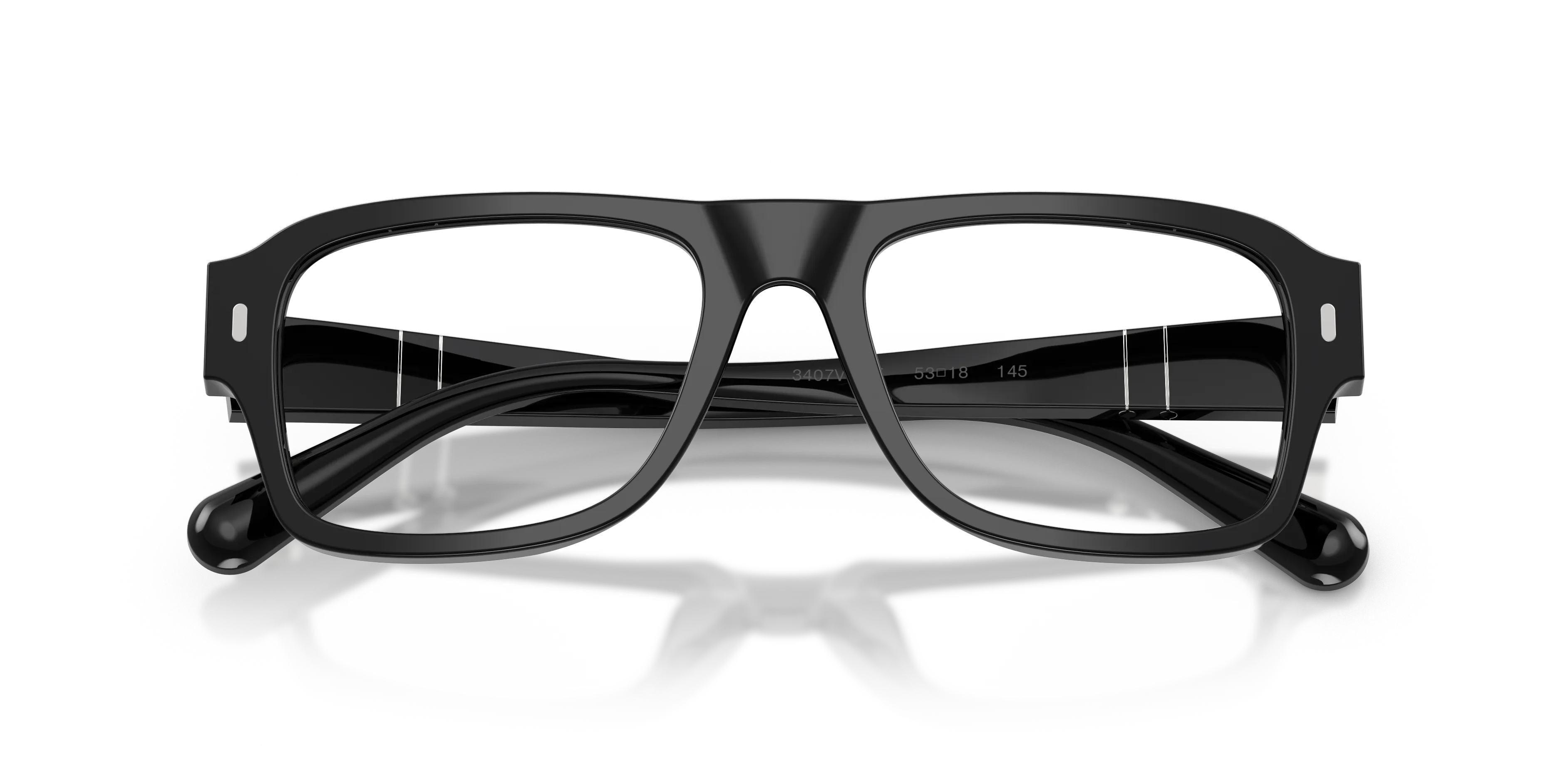 Persol PO3407V 95 Montature da vista Acetato Nero Trasparente Squadrata Normale - immagine 2