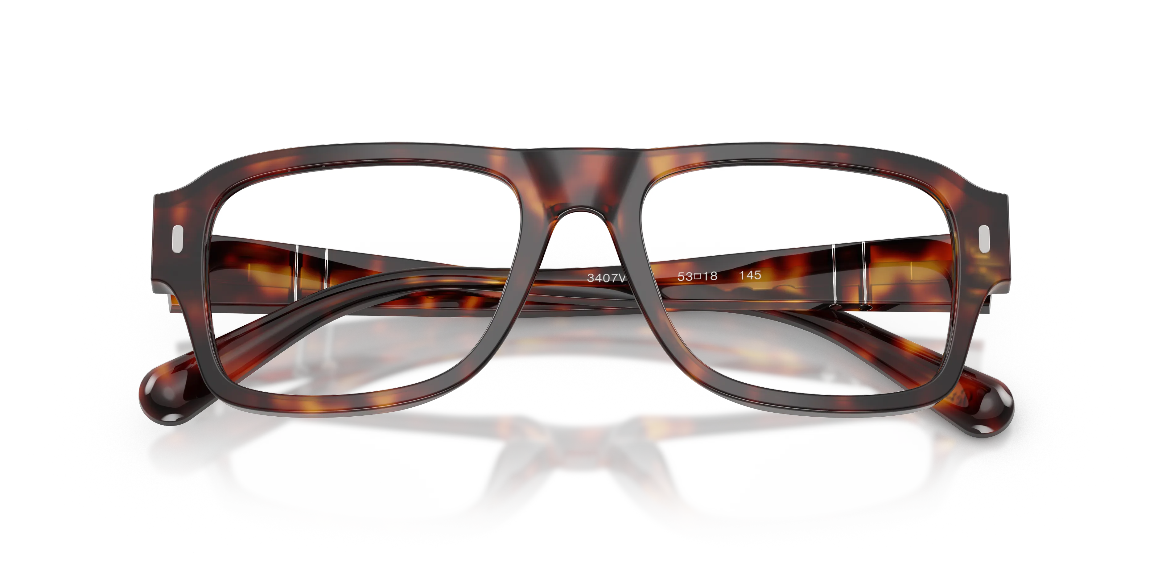 Persol PO3407V 24 Montature da vista Acetato Tartaruga Trasparente Squadrata Normale - immagine 2