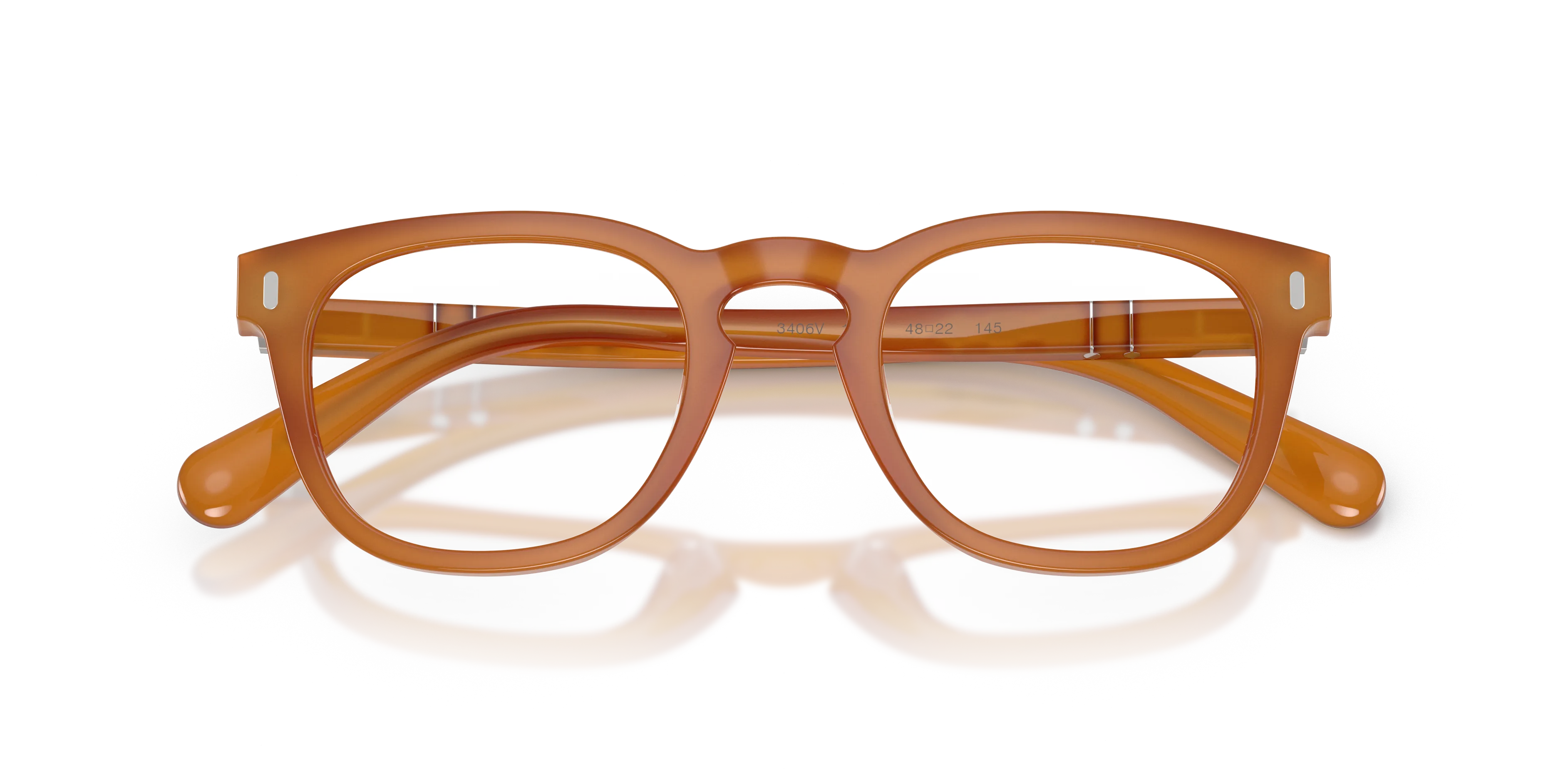 Persol PO3406V GIANNI 1249 Montature da vista Acetato Giallo Trasparente Squadrata Normale - immagine 2
