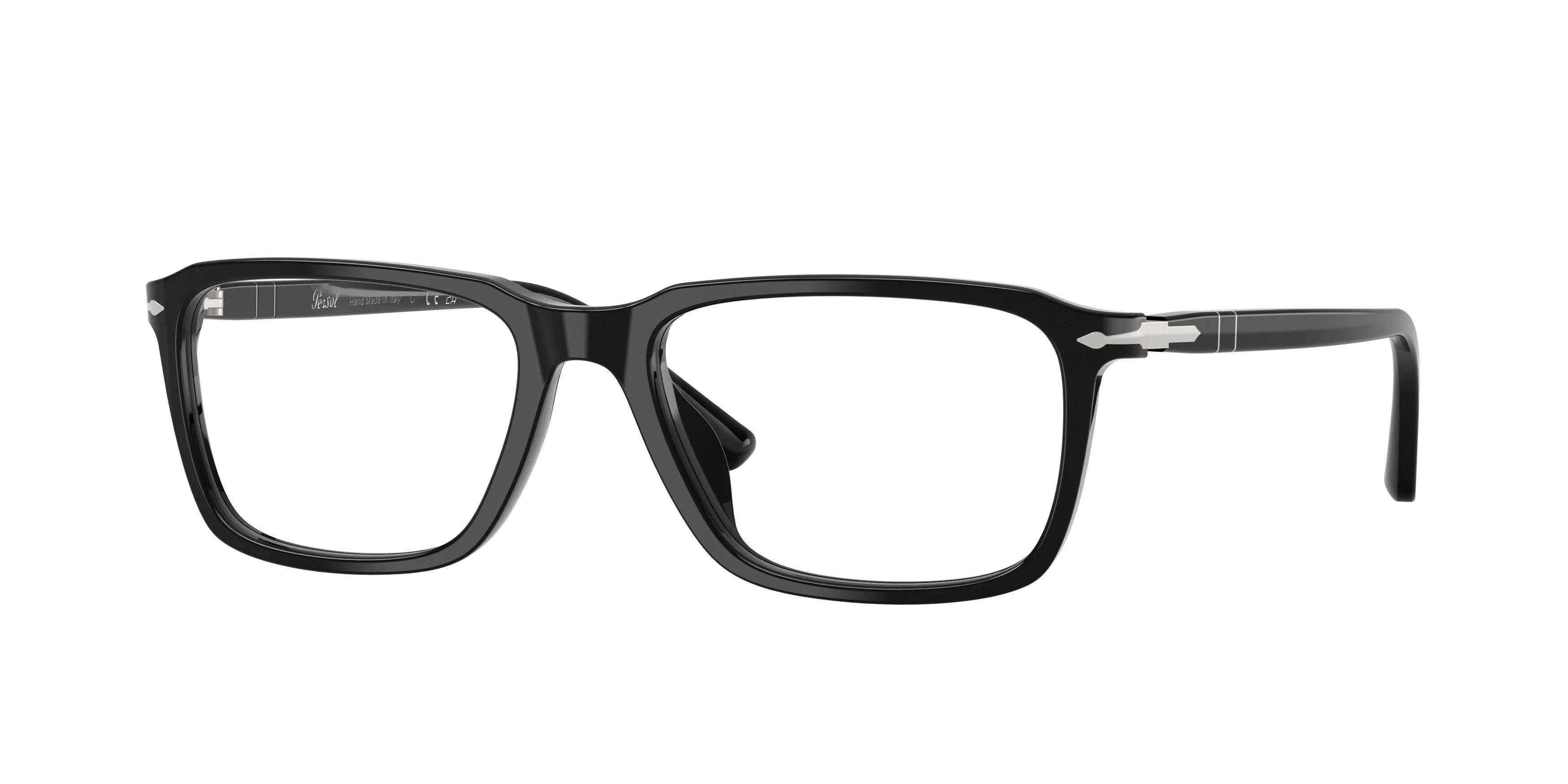 Persol PO3405V 95 Montature da vista Acetato Nero Trasparente Squadrata Normale - immagine 1