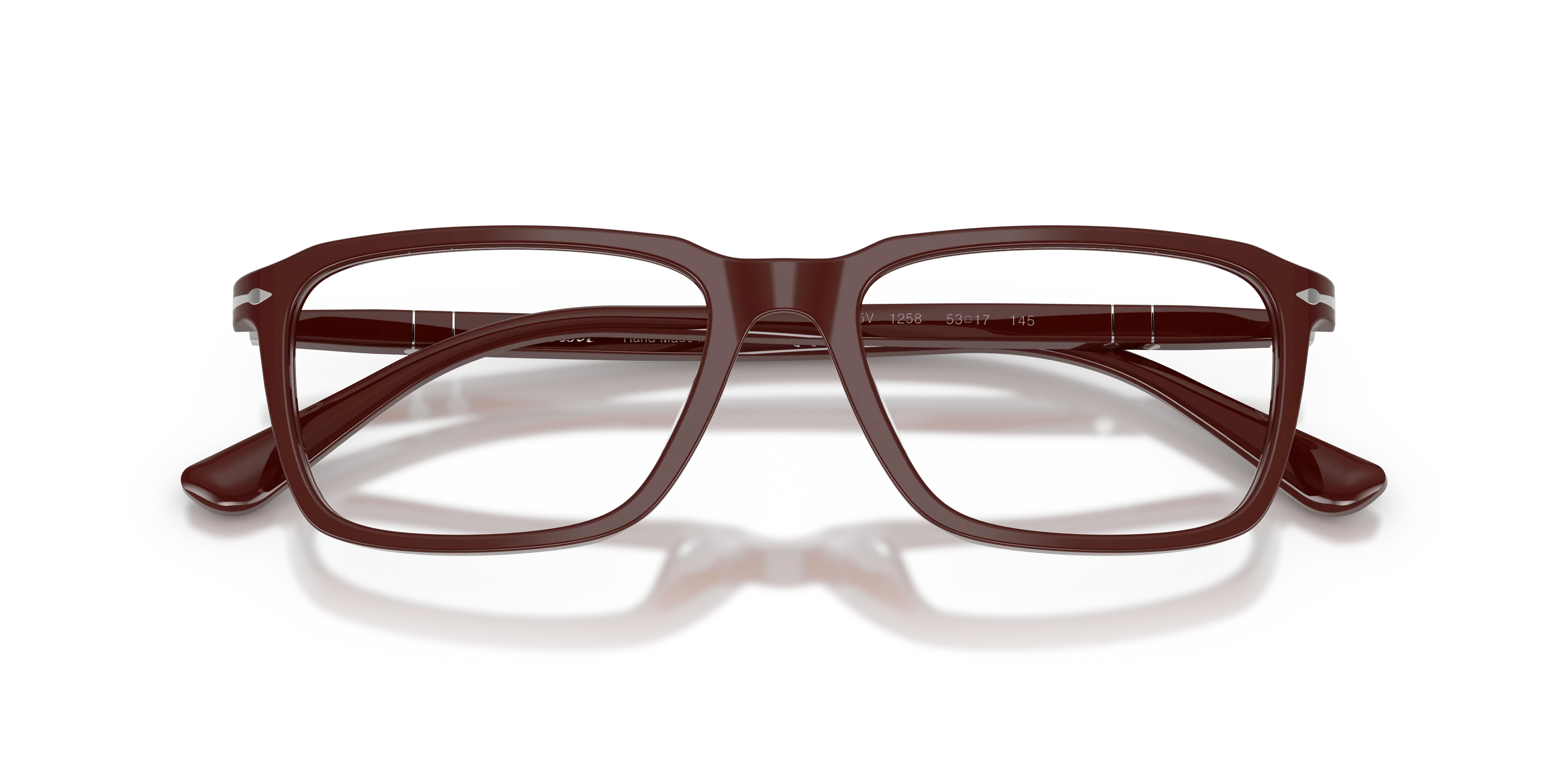 Persol PO3405V 1258 Montature da vista Acetato Rosso Trasparente Squadrata Normale - immagine 2