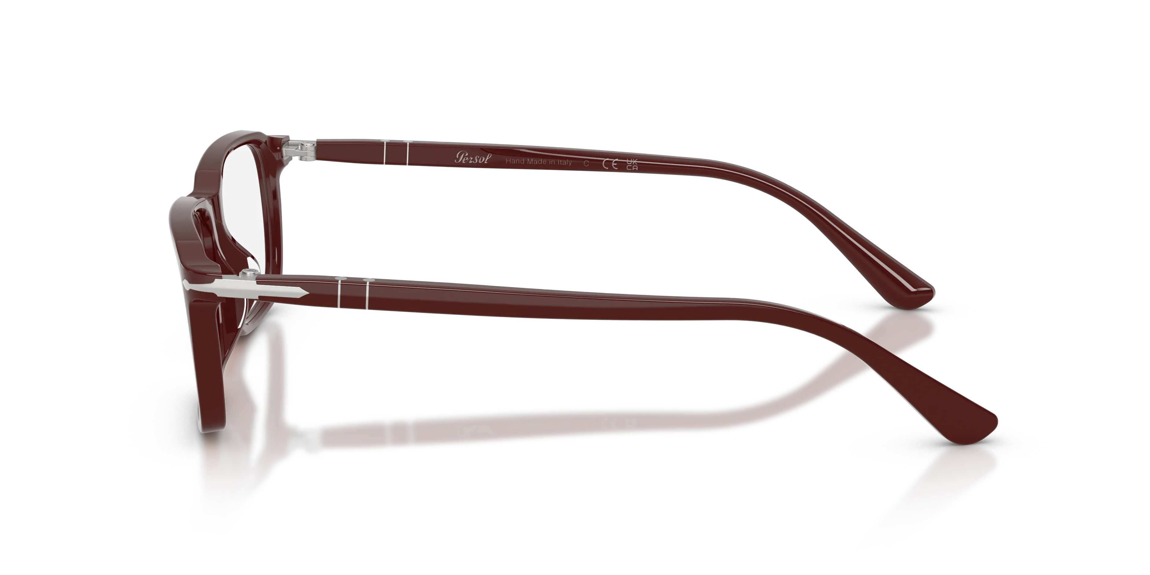 Persol PO3405V 1258 Montature da vista Acetato Rosso Trasparente Squadrata Normale - immagine 4