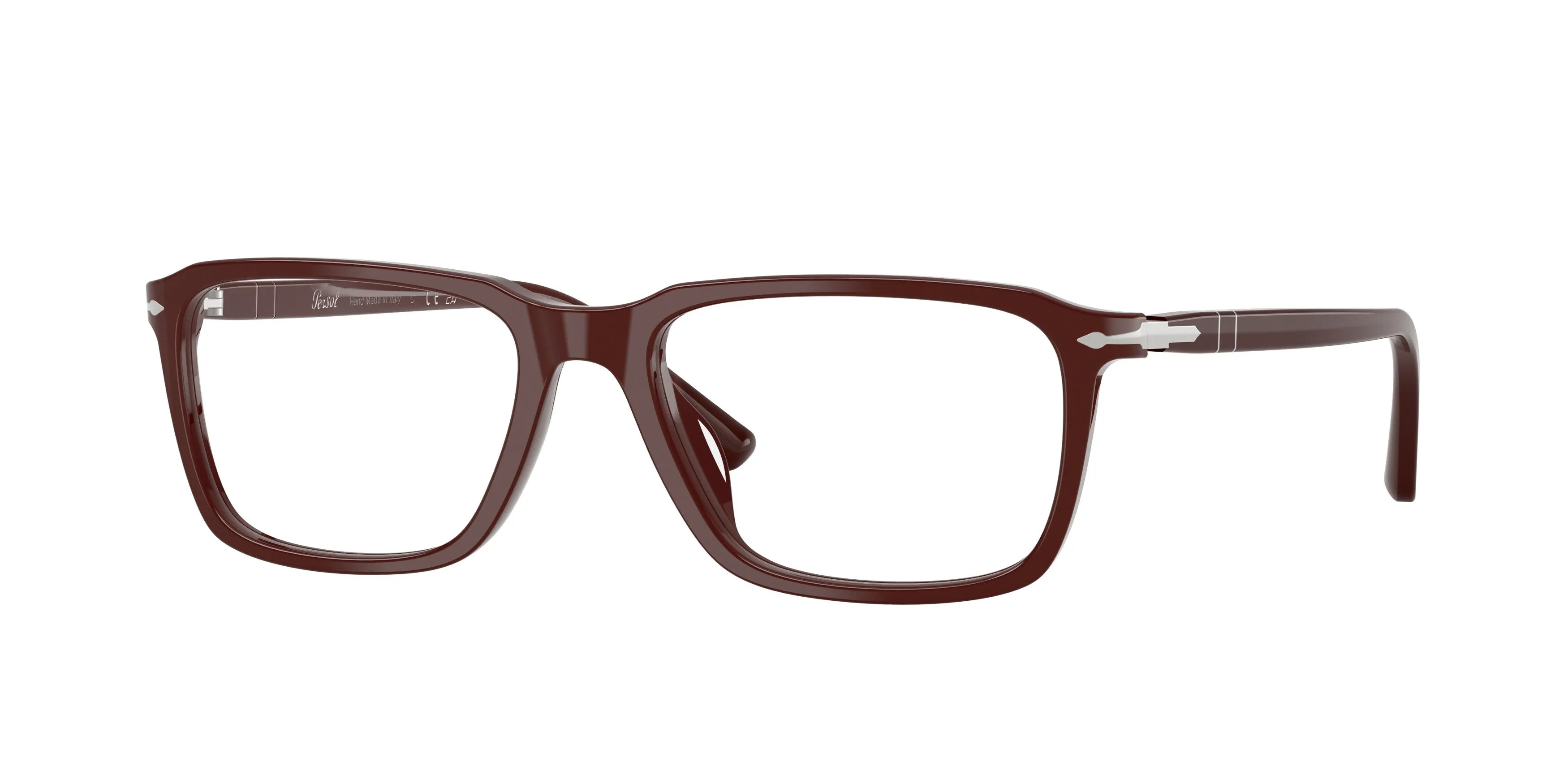 Persol PO3405V 1258 Montature da vista Acetato Rosso Trasparente Squadrata Normale - immagine 1