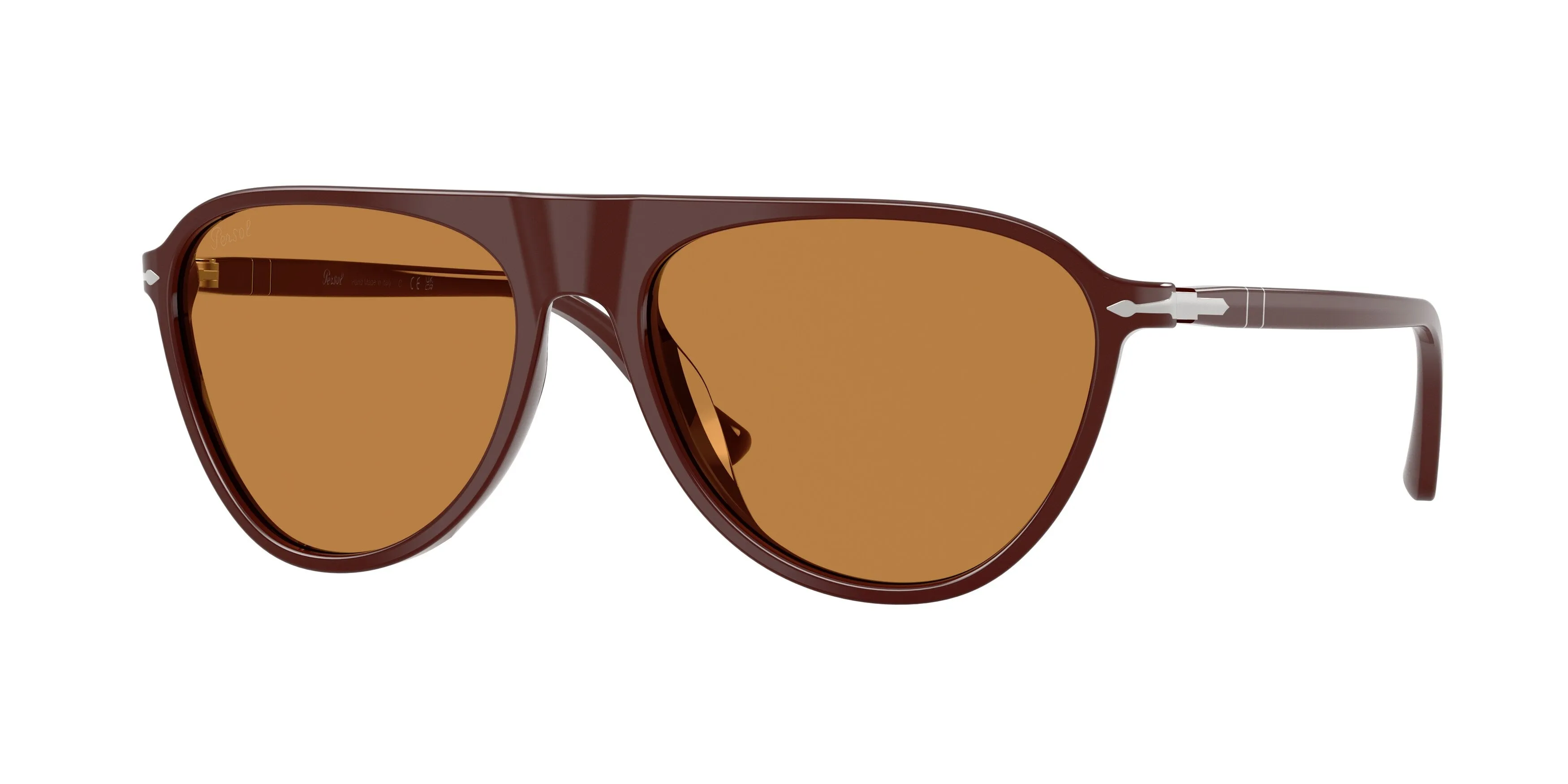 Persol PO3404S 125873 Occhiali da sole Acetato Rosso Arancione Pilot Normale - immagine 1
