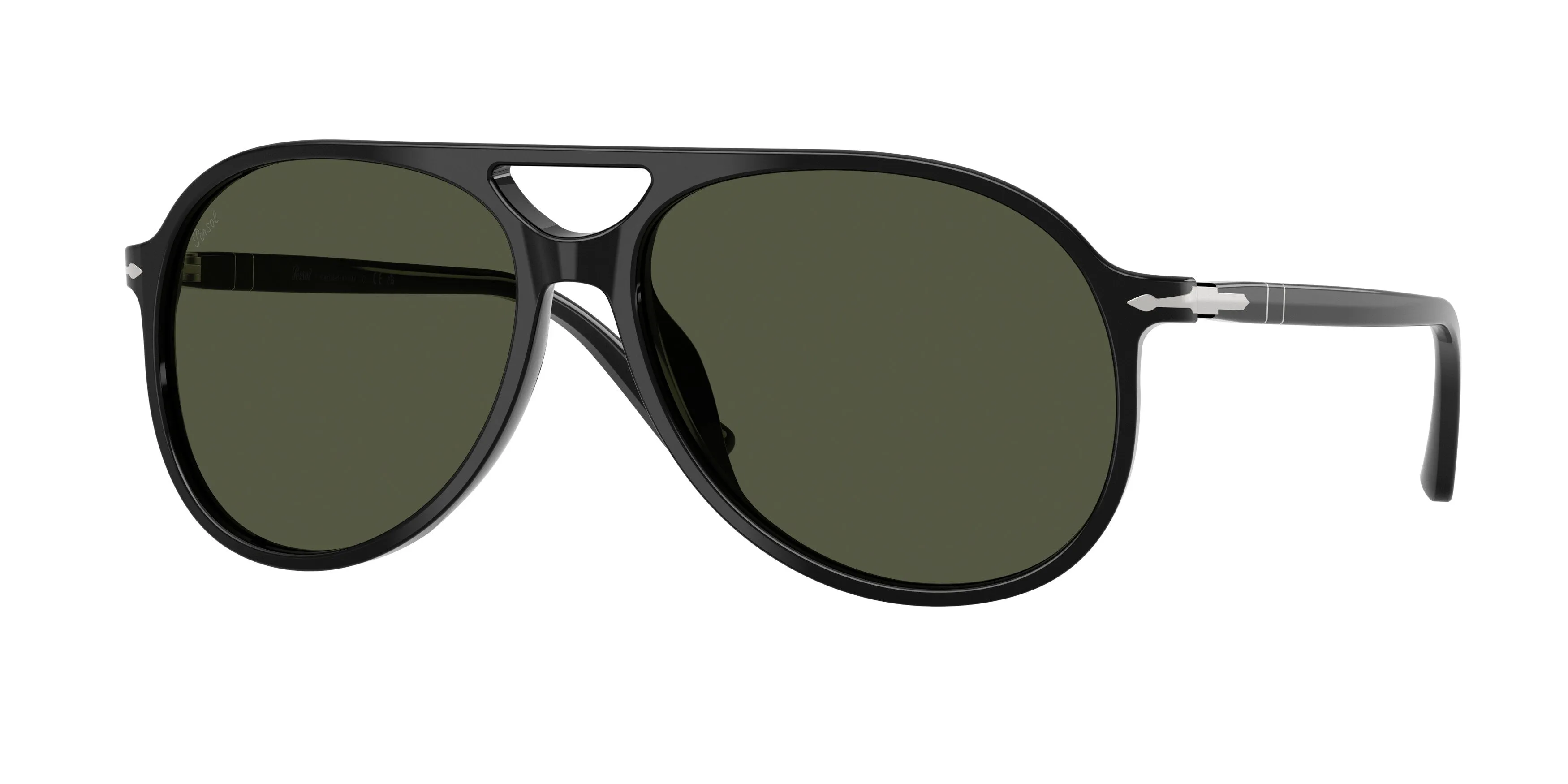 Persol PO3403S WALTER 95/31 Occhiali da sole Acetato Nero Verde Pilot Normale - immagine 1