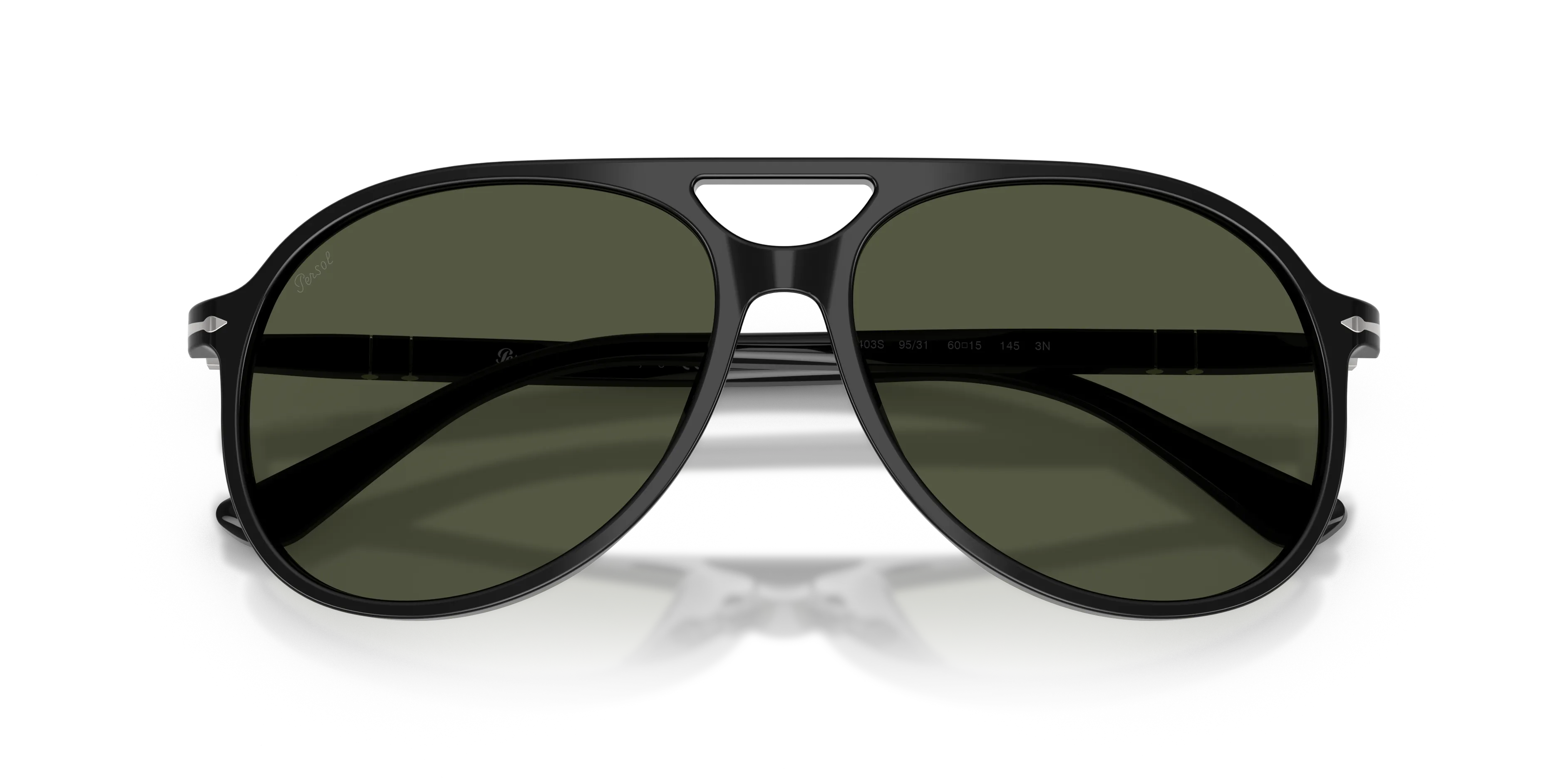 Persol PO3403S WALTER 95/31 Occhiali da sole Acetato Nero Verde Pilot Normale - immagine 2