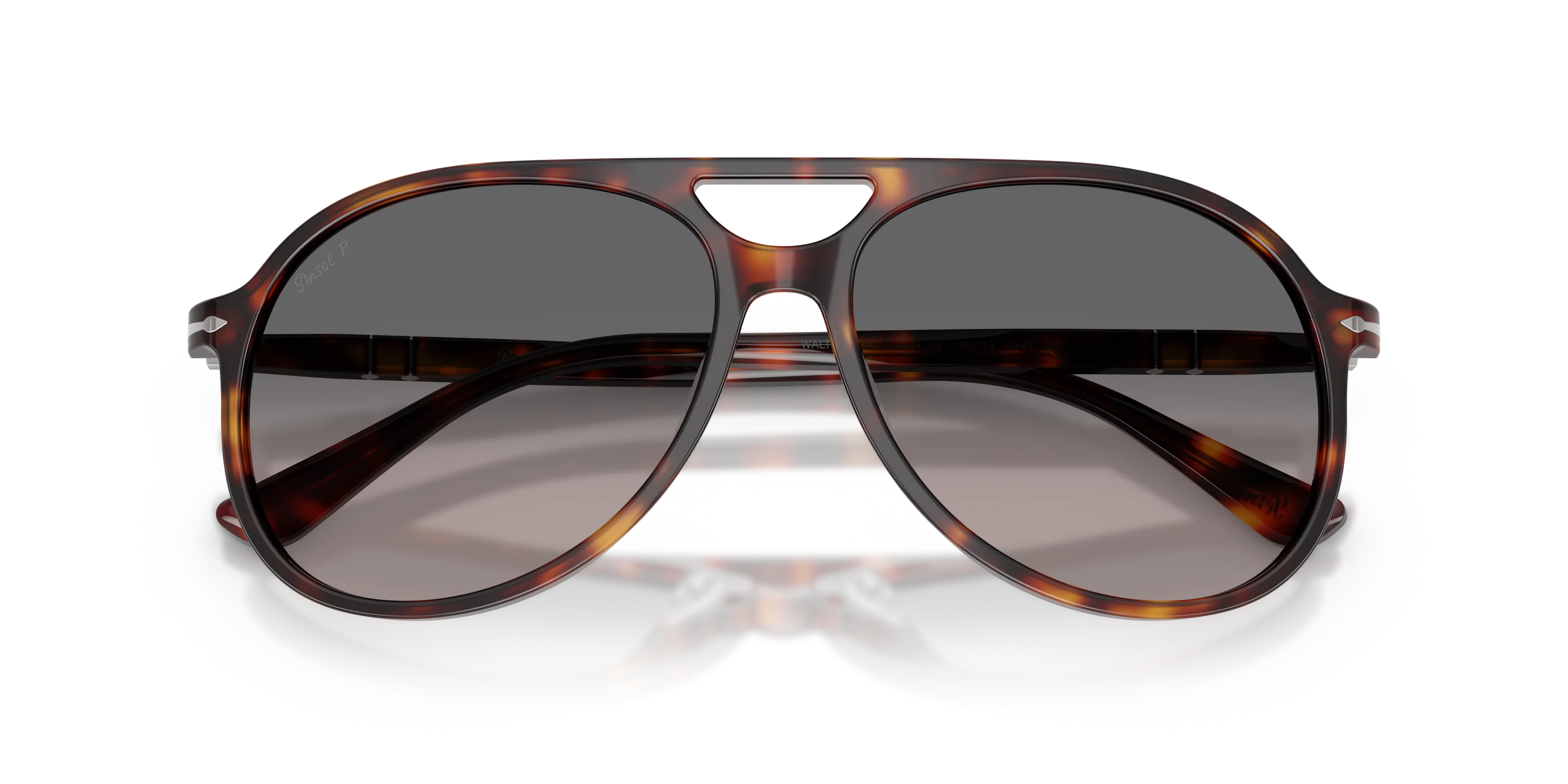 Persol PO3403S WALTER 24/M3 Occhiali da sole Acetato Tartaruga Grigio Pilot Polarizzata Sfumato - immagine 2