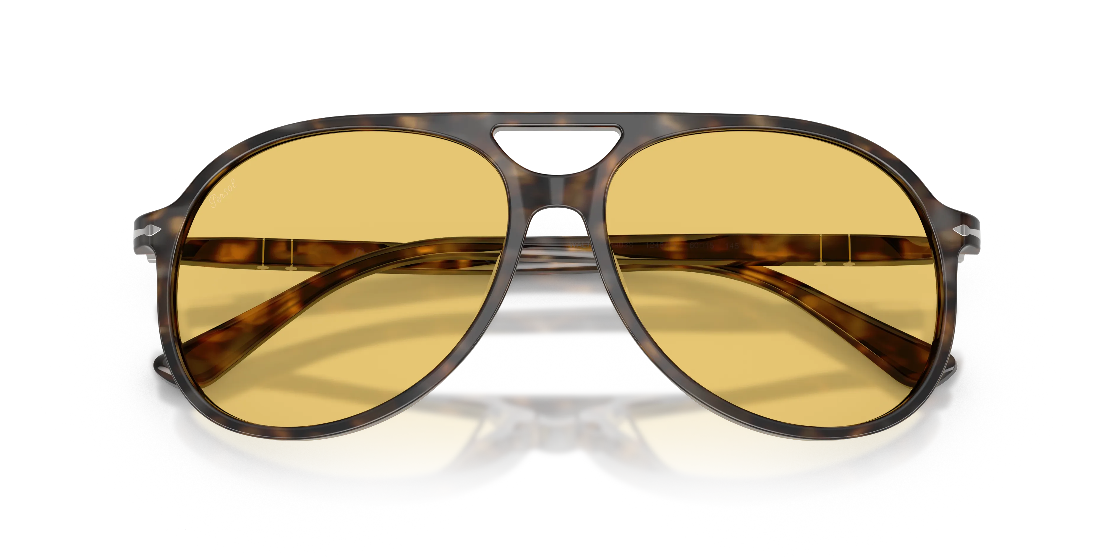 Persol PO3403S WALTER 124874 Occhiali da sole Acetato Marrone Giallo Pilot Normale - immagine 2