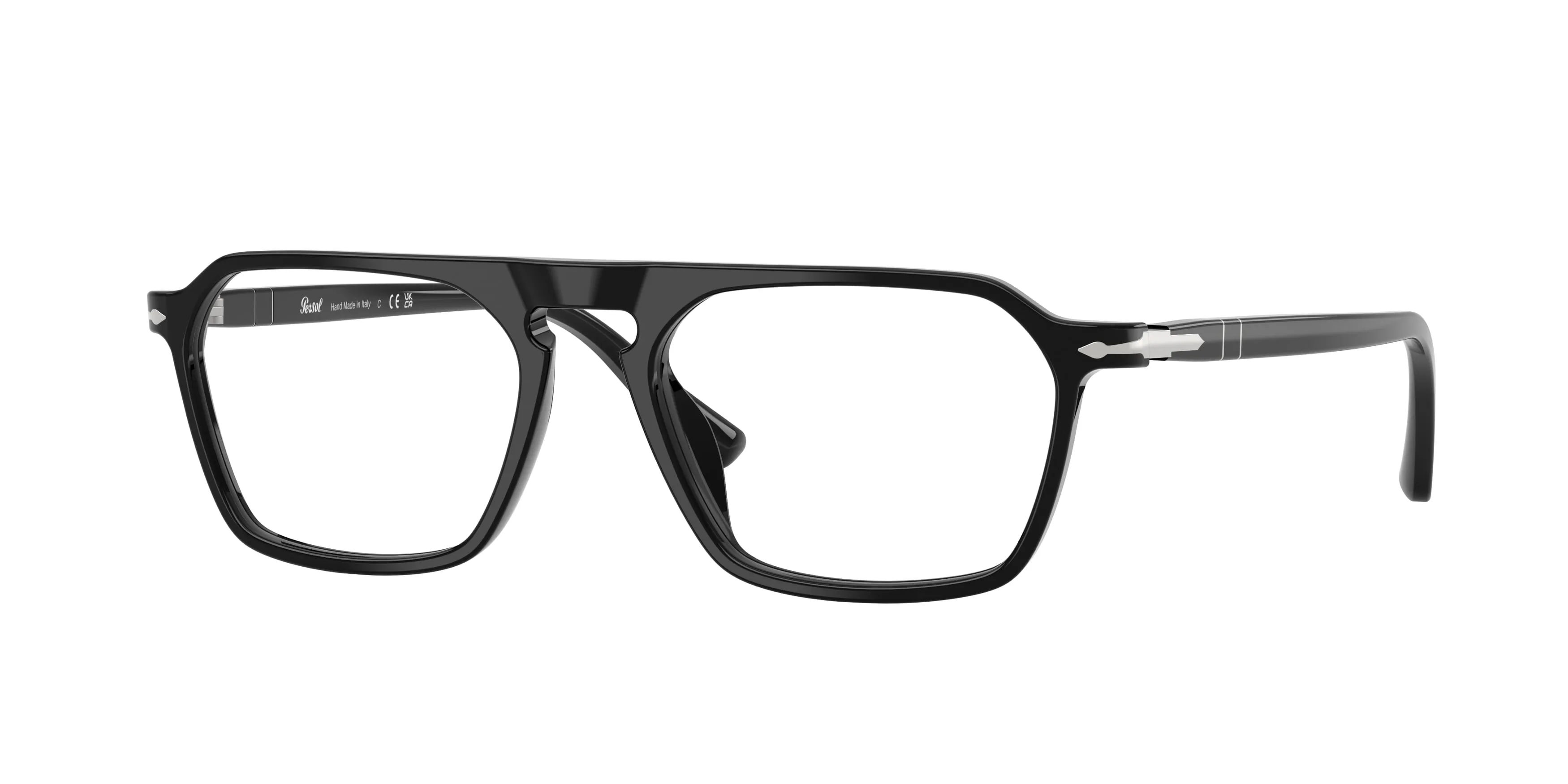 Persol PO3402V 95 Montature da vista Acetato Nero Trasparente Squadrata Normale - immagine 1