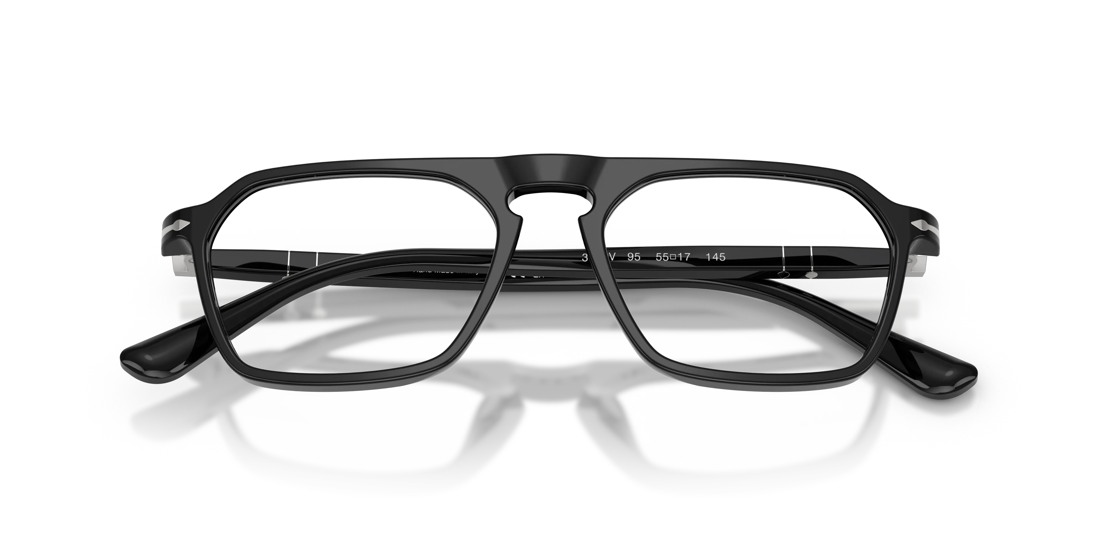 Persol PO3402V 95 Montature da vista Acetato Nero Trasparente Squadrata Normale - immagine 2