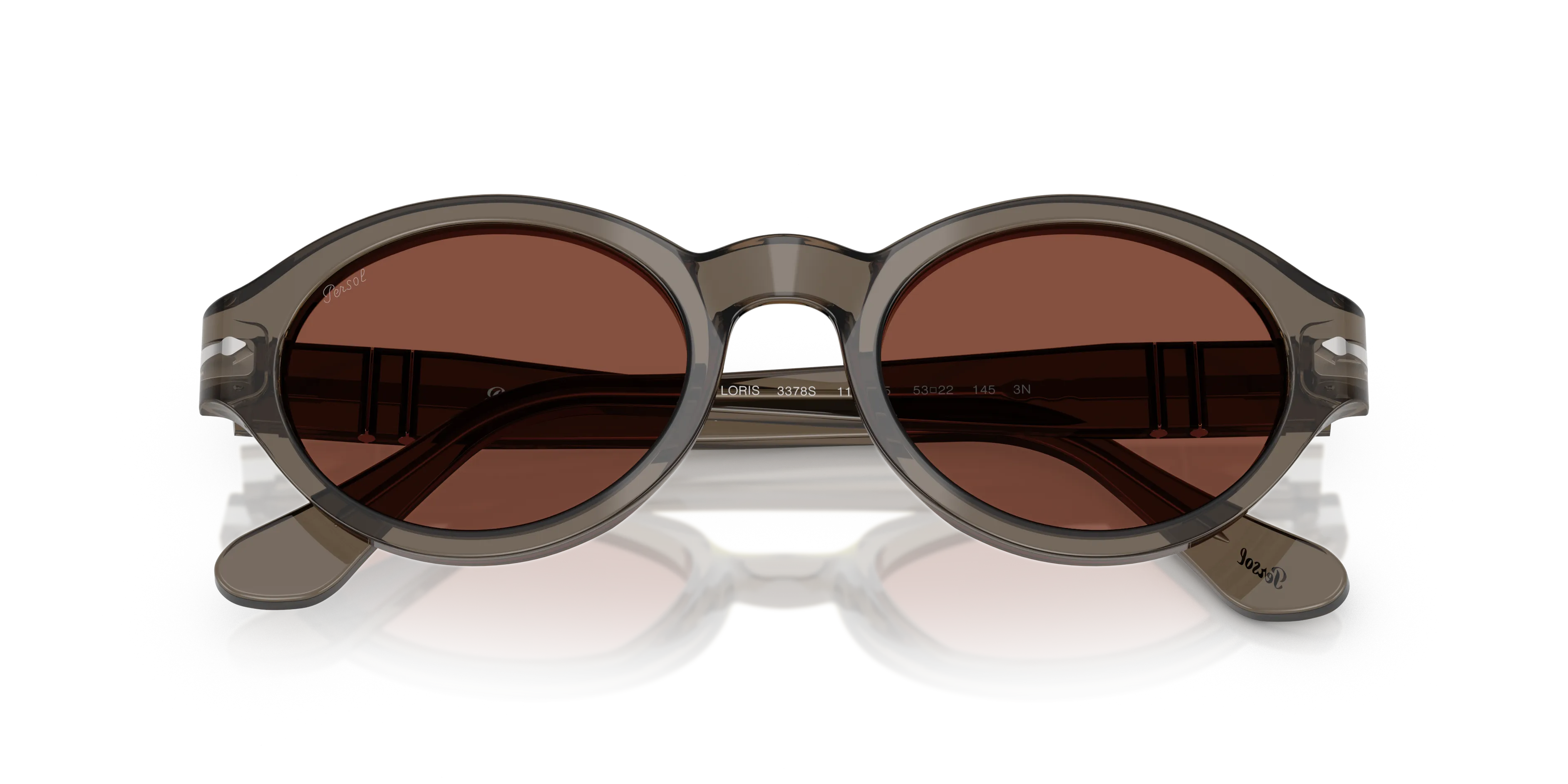 Persol PO3378S LORIS 1103C5 Occhiali da sole Acetato Verde Rosso Rotonda Normale - immagine 2