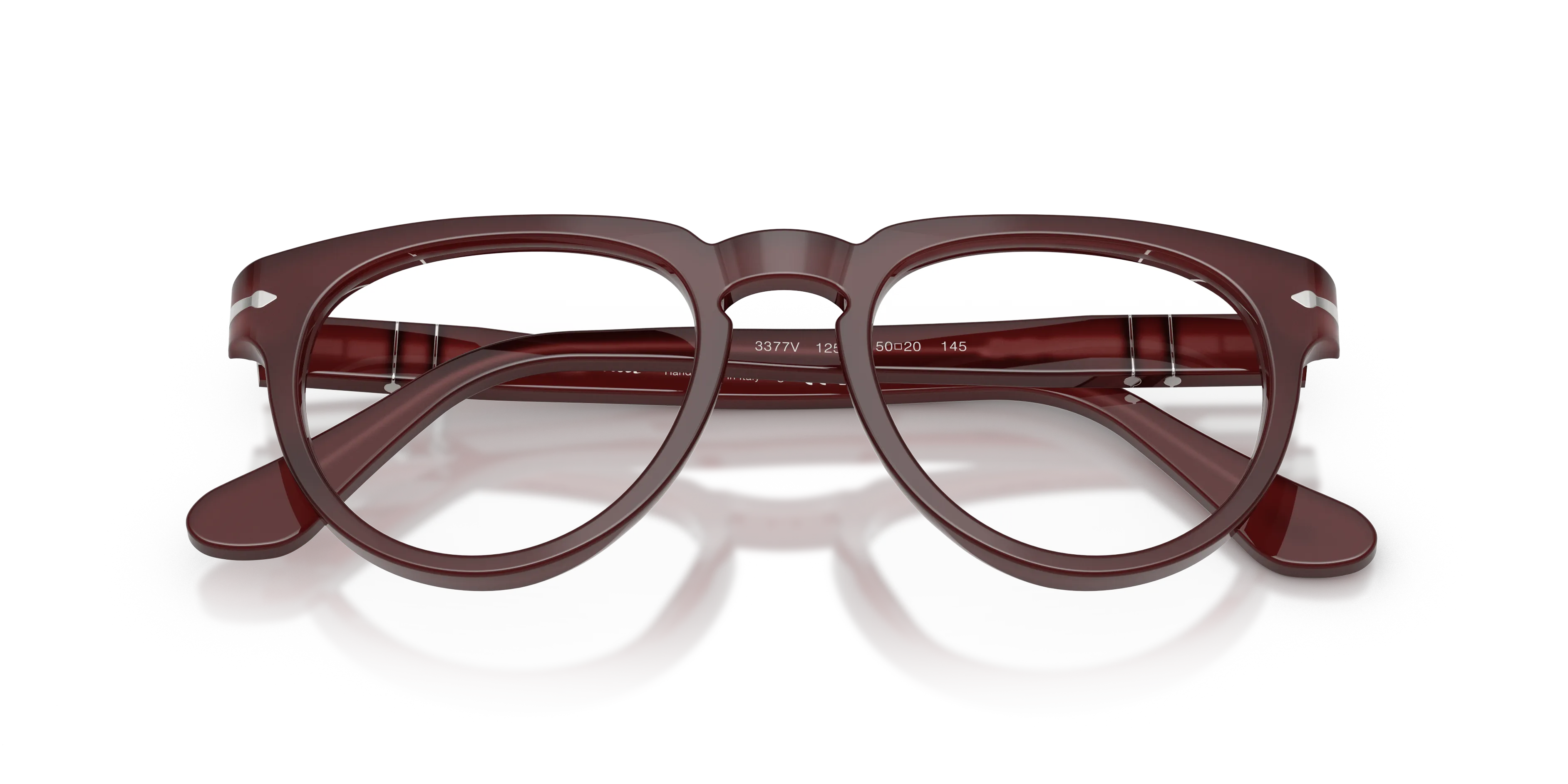 Persol PO3377V 1257 Montature da vista Acetato Rosso Trasparente Pantos Normale - immagine 2
