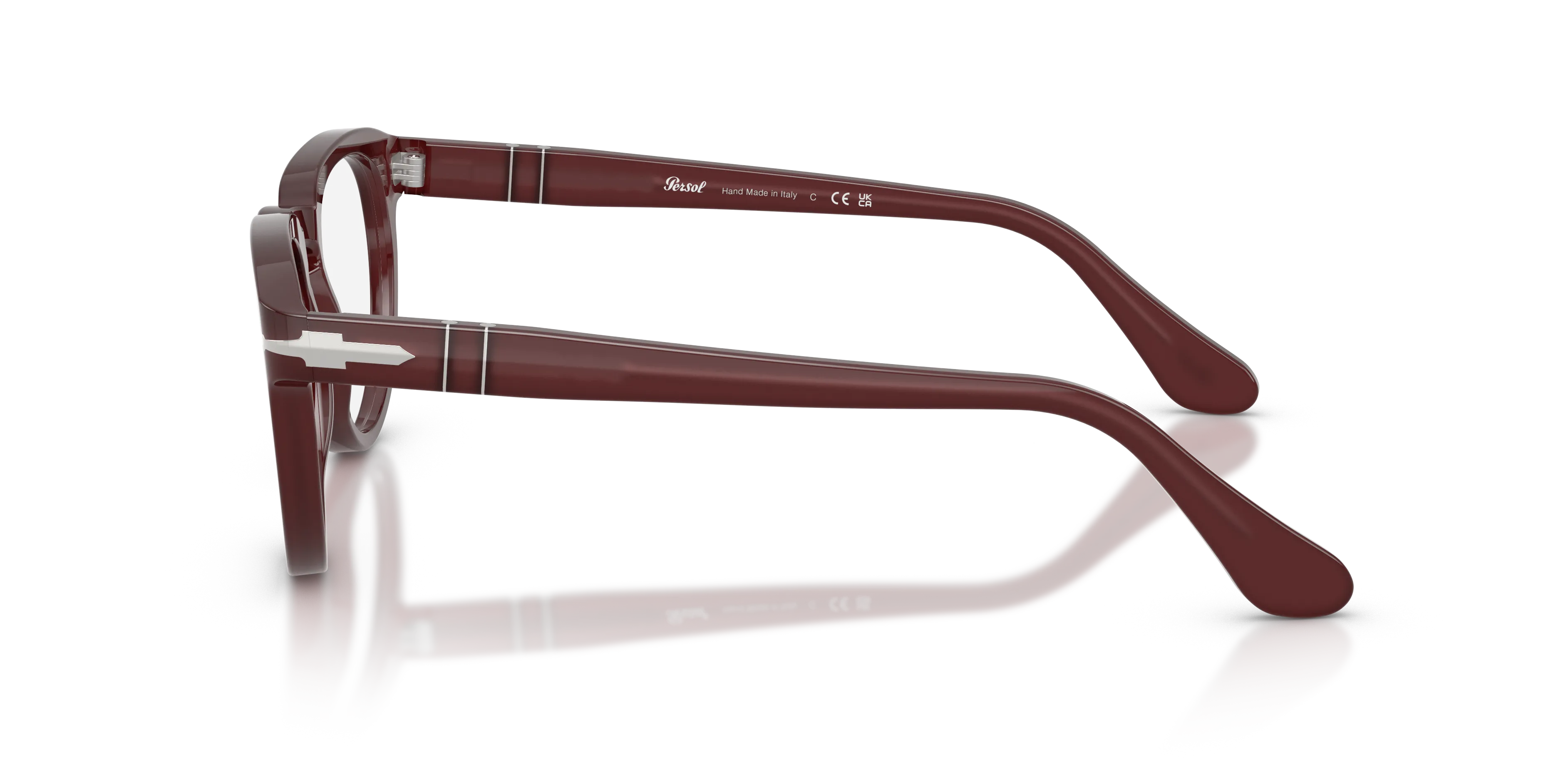 Persol PO3377V 1257 Montature da vista Acetato Rosso Trasparente Pantos Normale - immagine 4