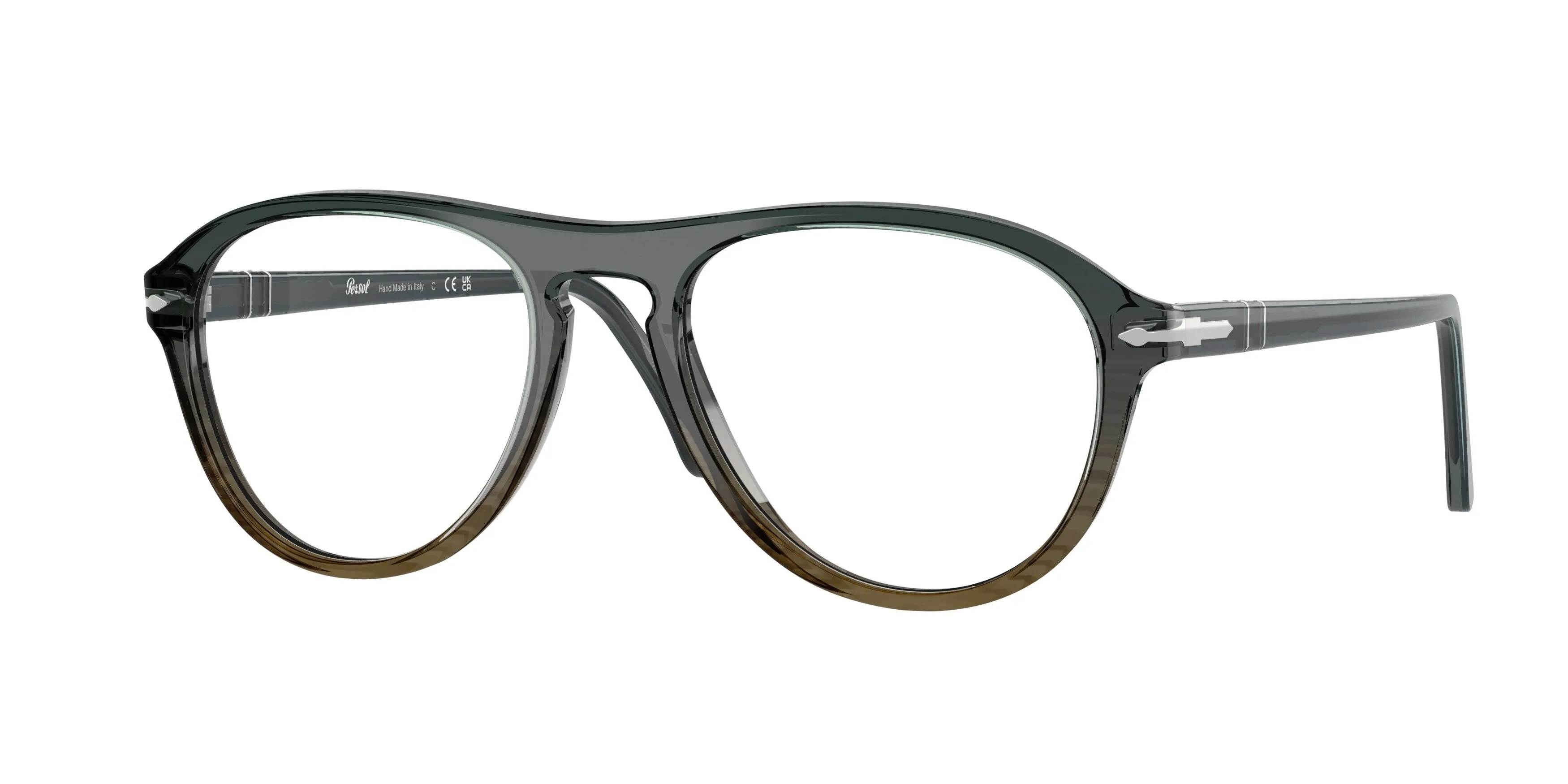 Persol PO3371V LYNN 1012 Montature da vista Acetato Grigio Trasparente Pilot Normale - immagine 1