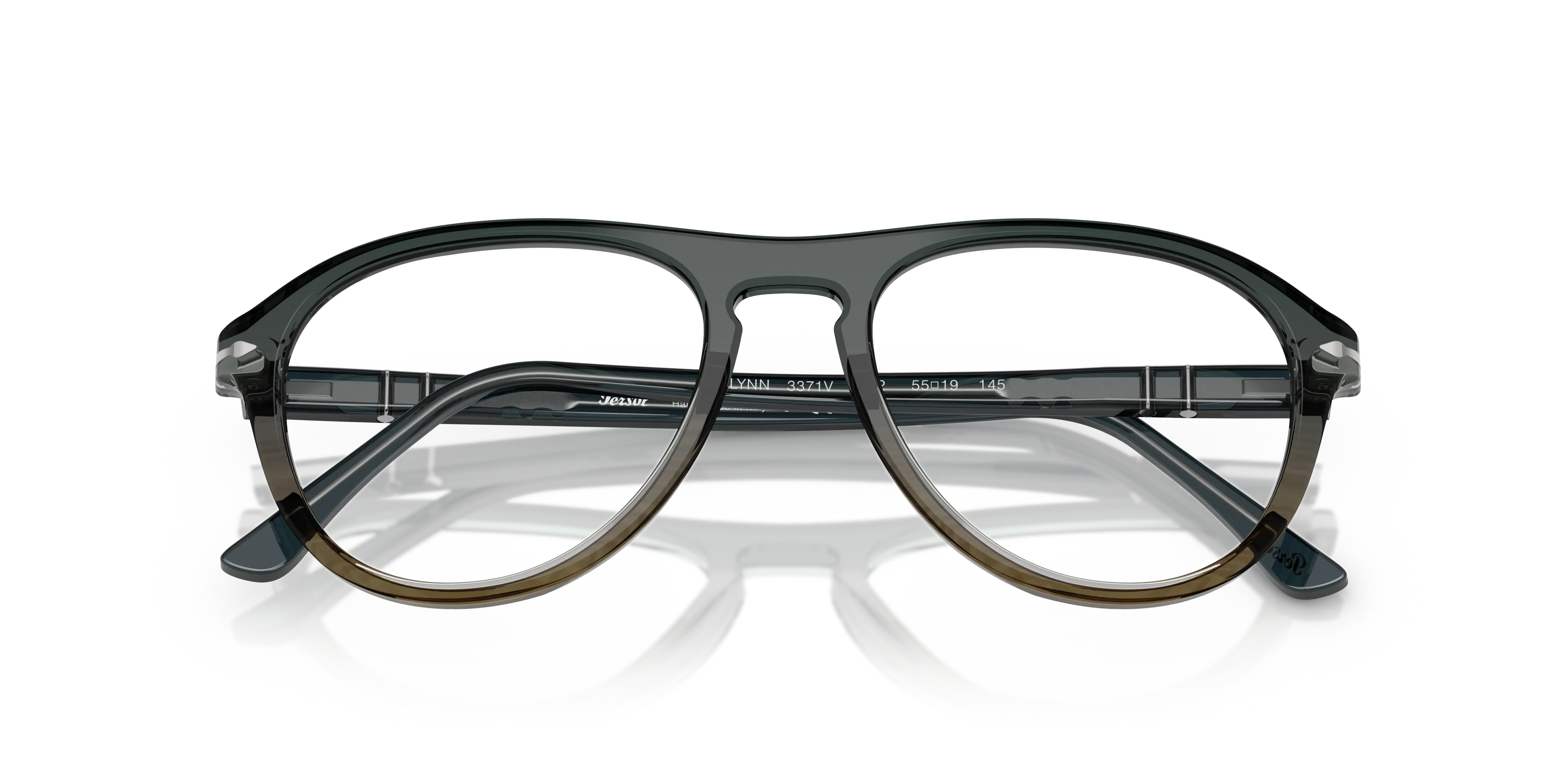Persol PO3371V LYNN 1012 Montature da vista Acetato Grigio Trasparente Pilot Normale - immagine 2