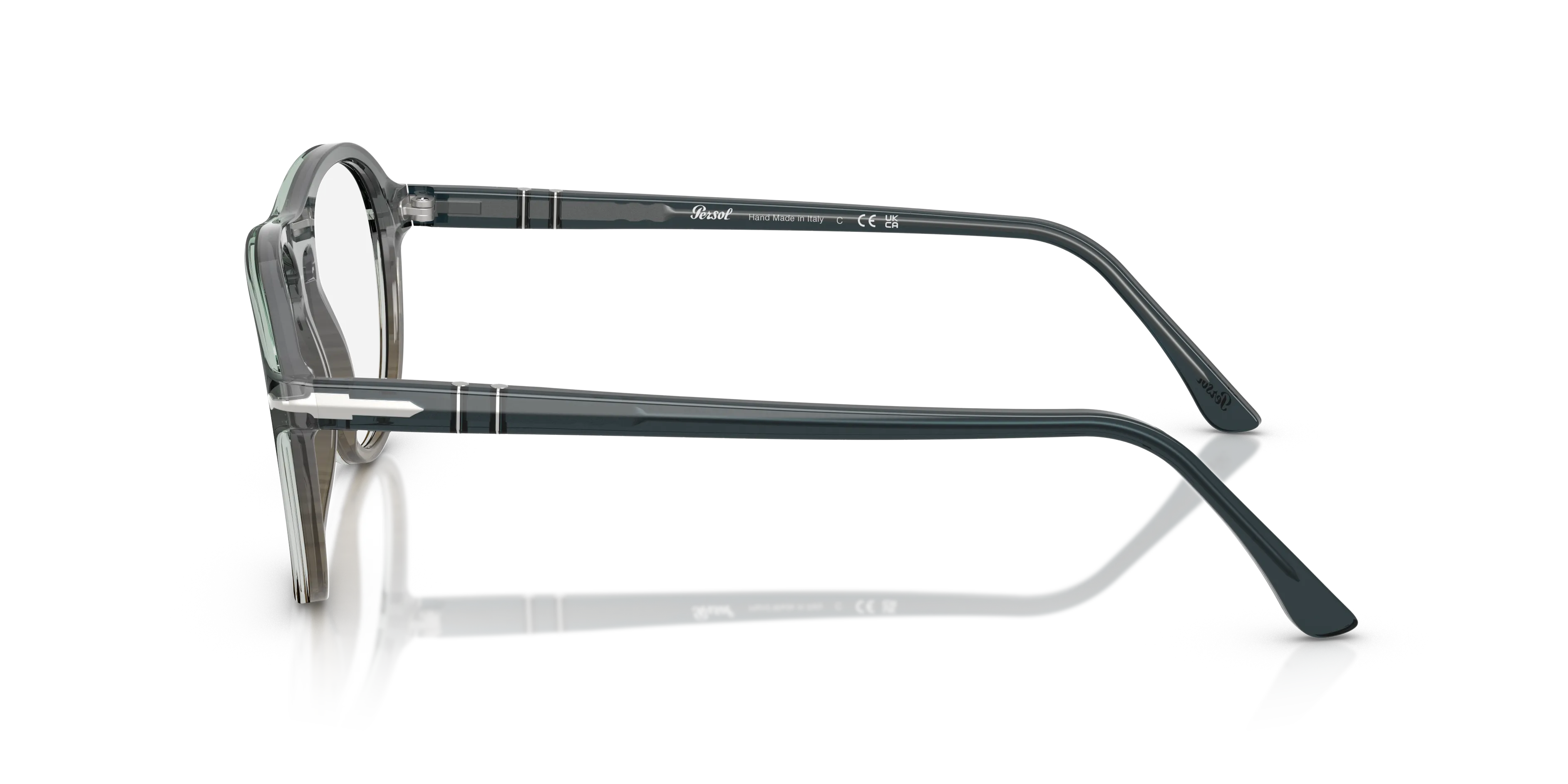 Persol PO3371V LYNN 1012 Montature da vista Acetato Grigio Trasparente Pilot Normale - immagine 4