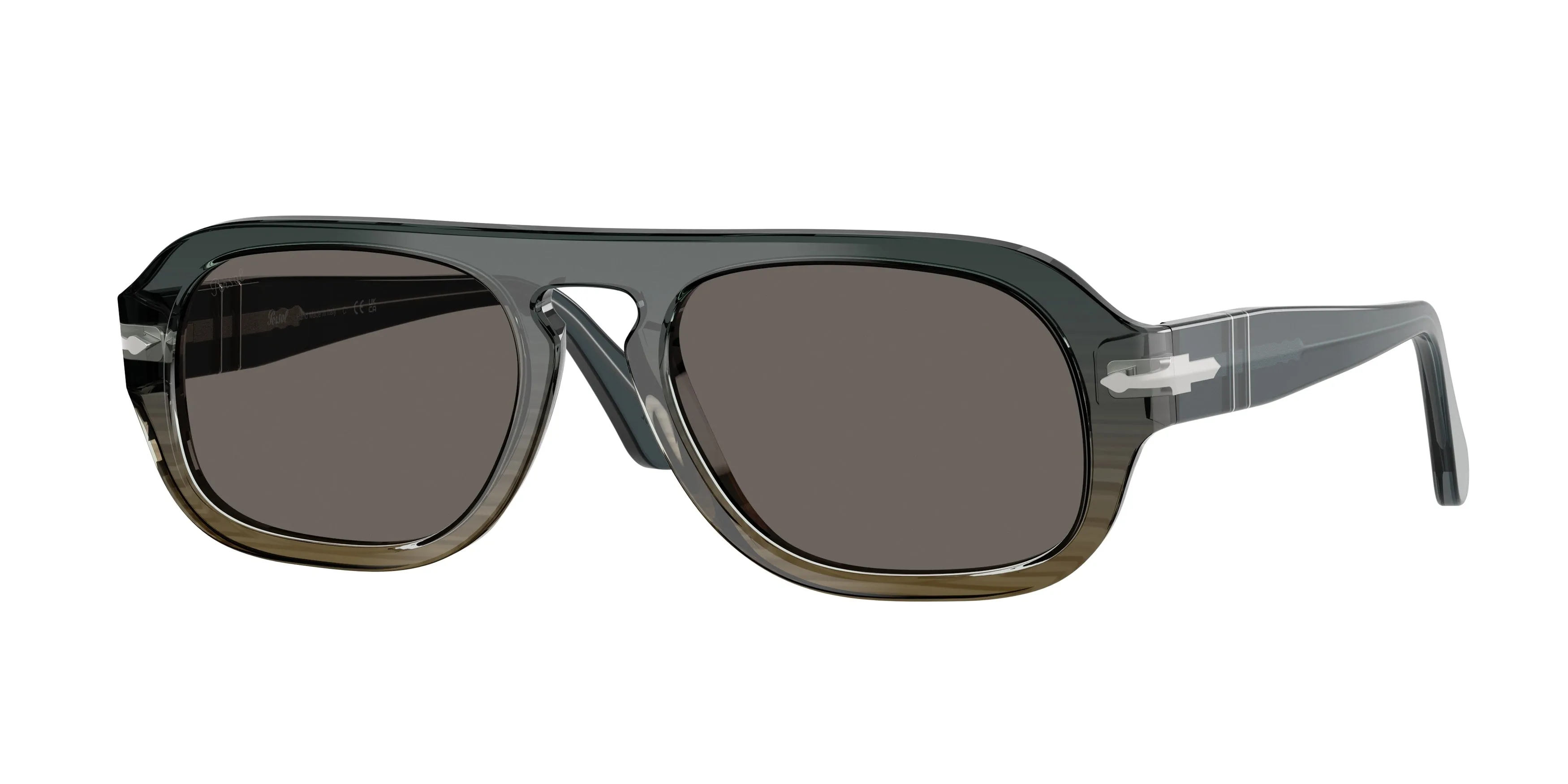 Persol PO3369S 1012B1 Occhiali da sole Acetato Grigio Grigio Pilot Normale - immagine 1