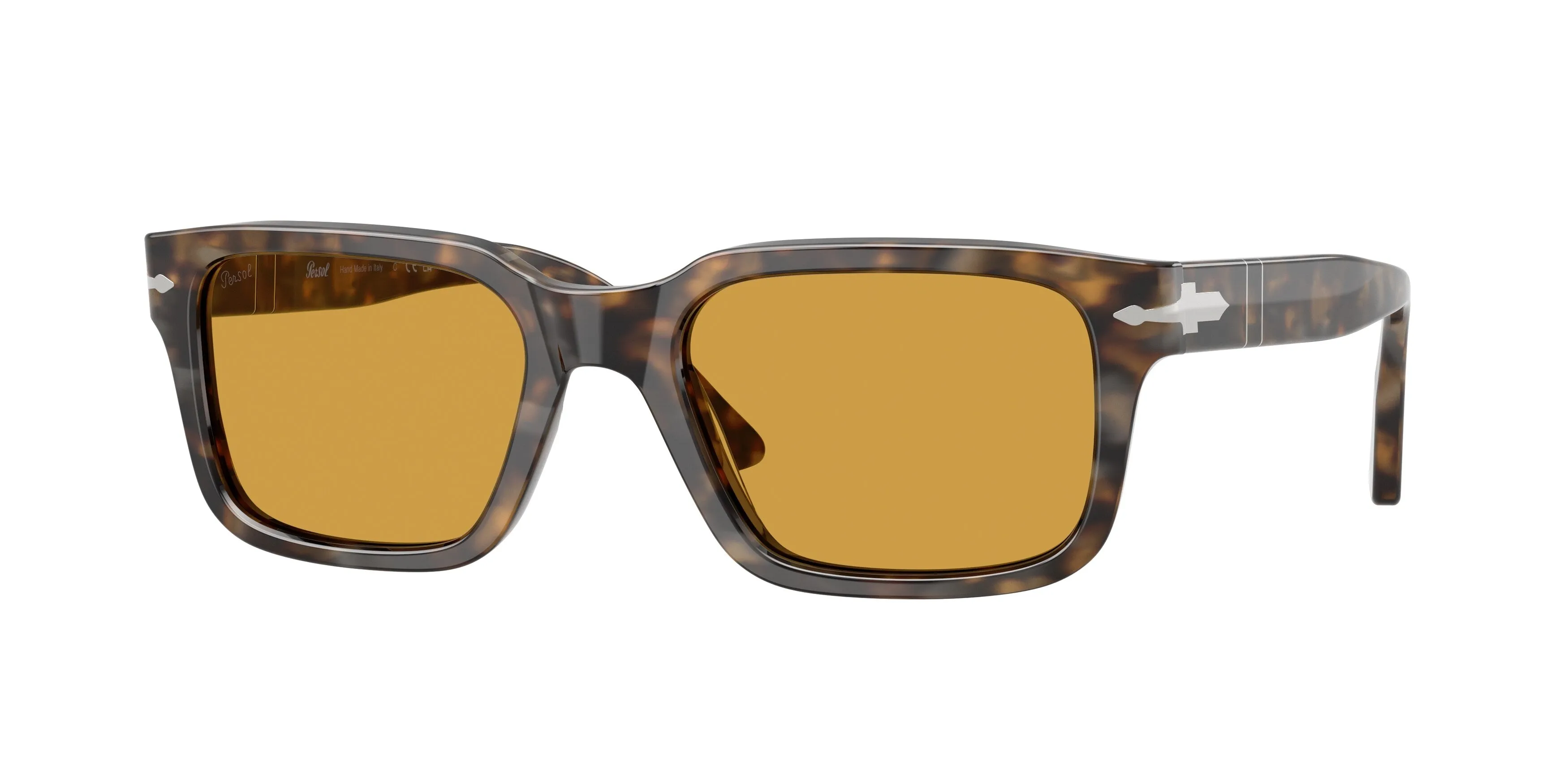 Persol PO3272S 124853 Occhiali da sole Acetato Marrone Giallo Squadrata Normale - immagine 1