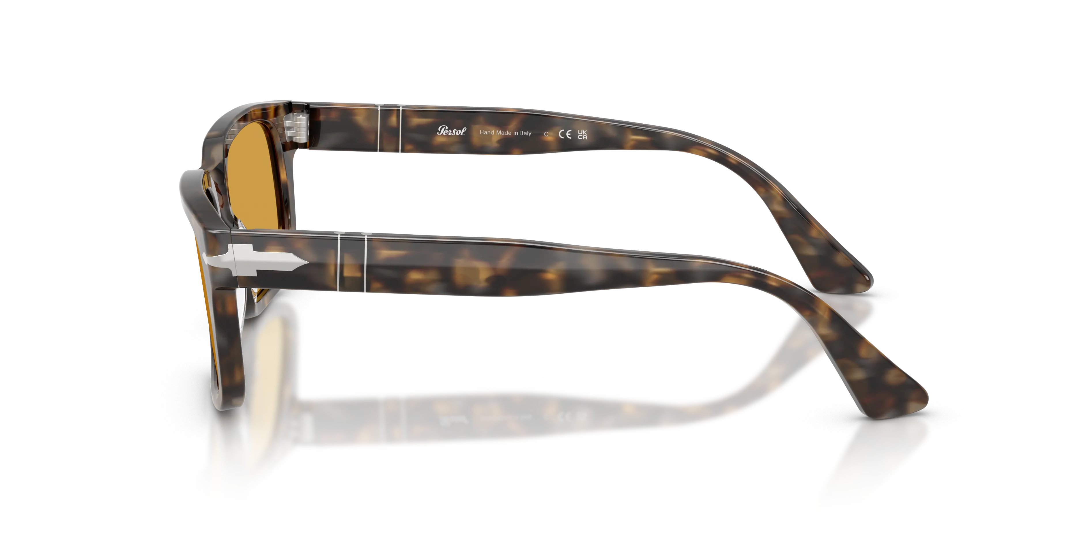 Persol PO3272S 124853 Occhiali da sole Acetato Marrone Giallo Squadrata Normale - immagine 4