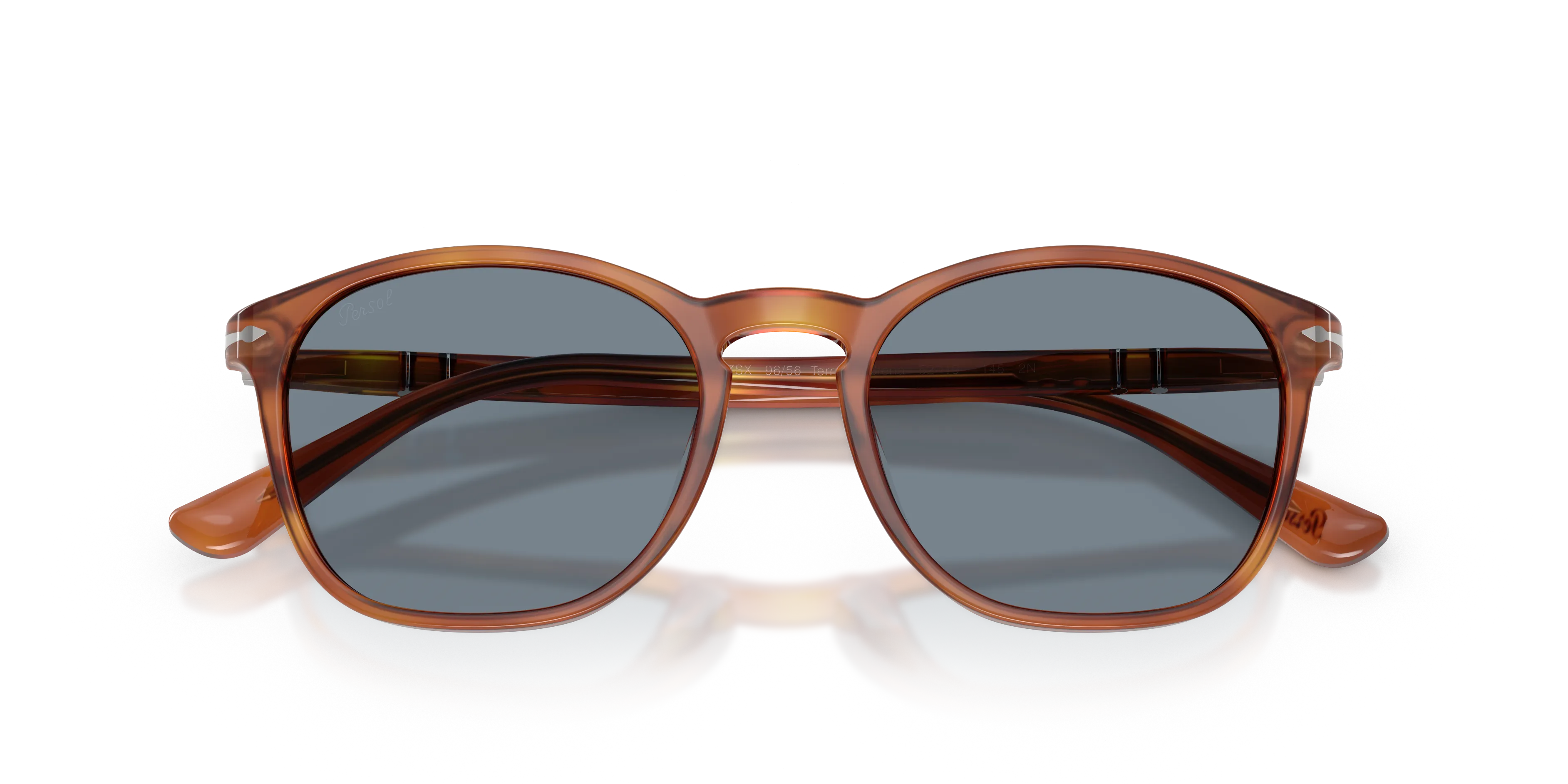 Persol PO3007SX 96/56 Occhiali da sole Acetato Marrone Blu Squadrata Normale - immagine 2