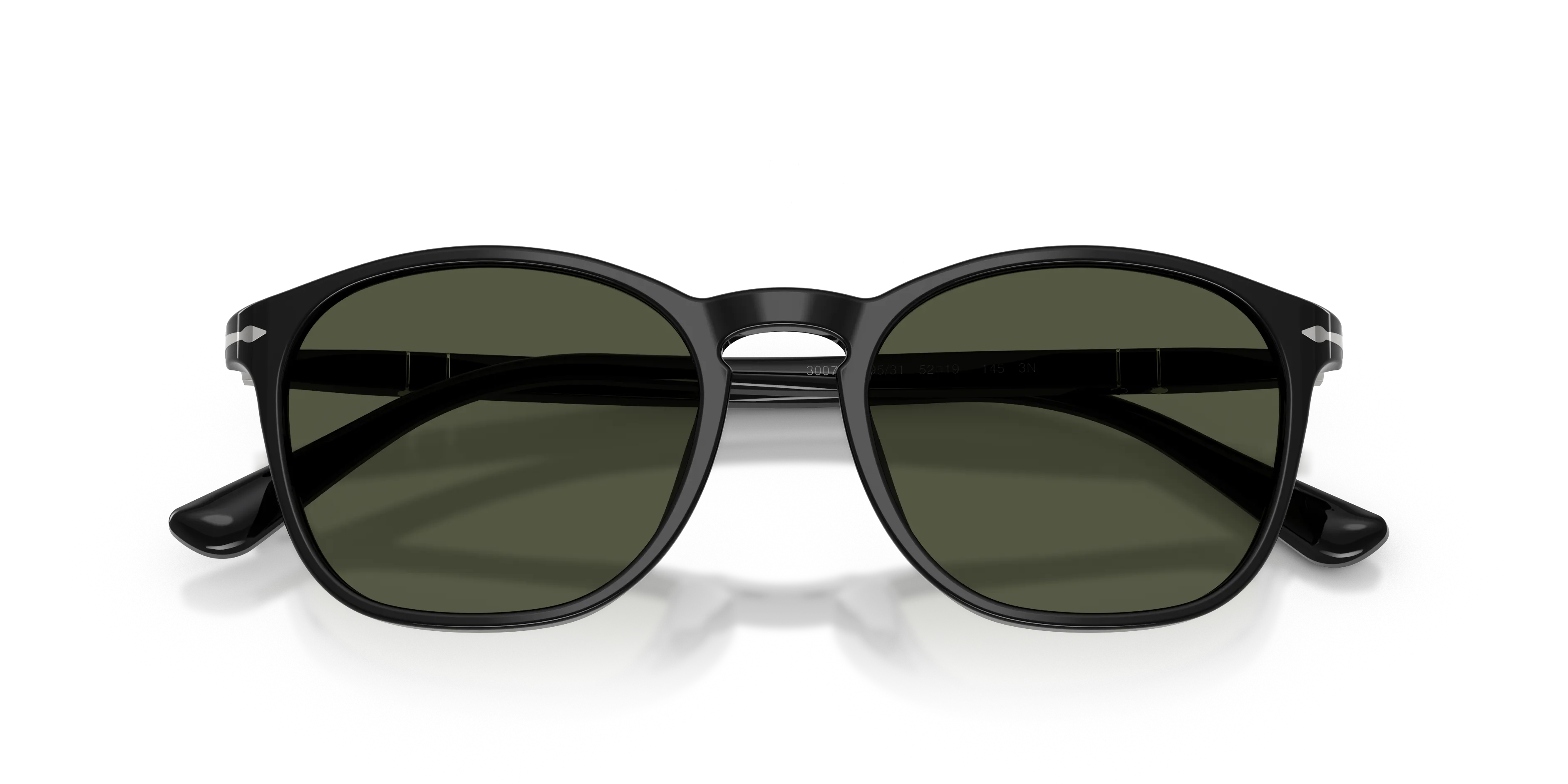 Persol PO3007SX 95/31 Occhiali da sole Acetato Nero Verde Squadrata Normale - immagine 2