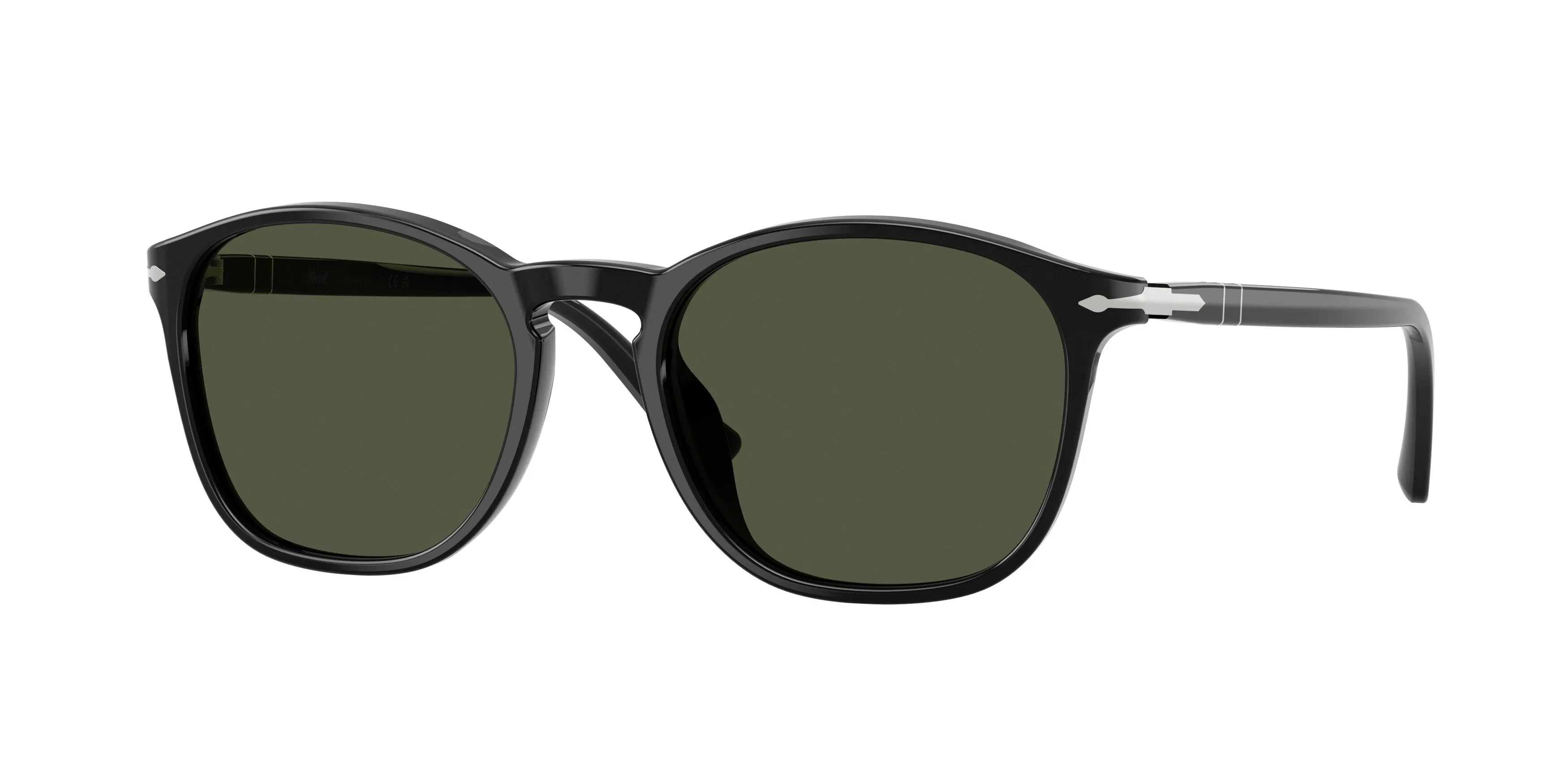 Persol PO3007SX 95/31 Occhiali da sole Acetato Nero Verde Squadrata Normale - immagine 1