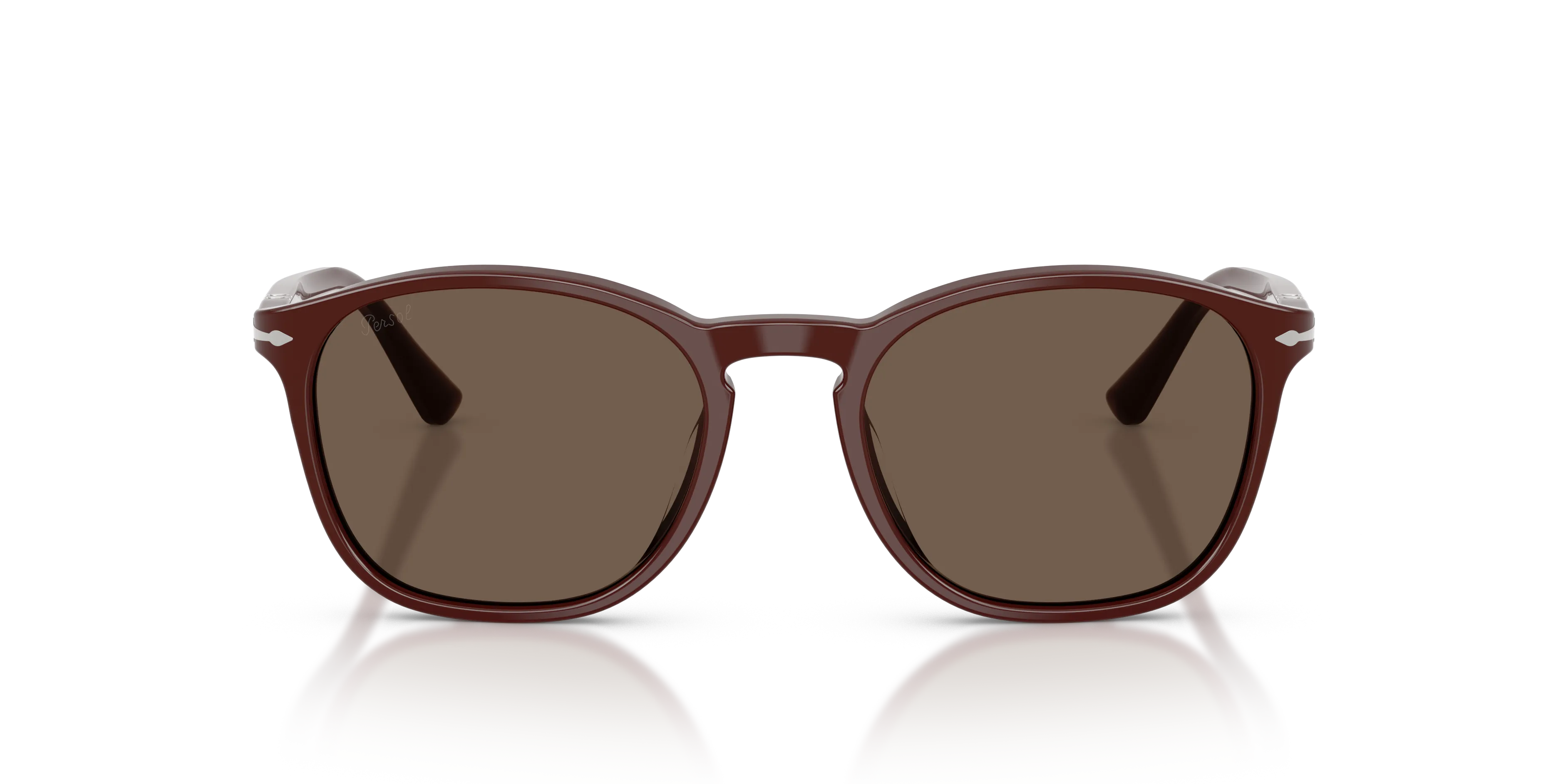 Persol PO3007SX 12588T Occhiali da sole Acetato Rosso Marrone Squadrata Normale - immagine 3