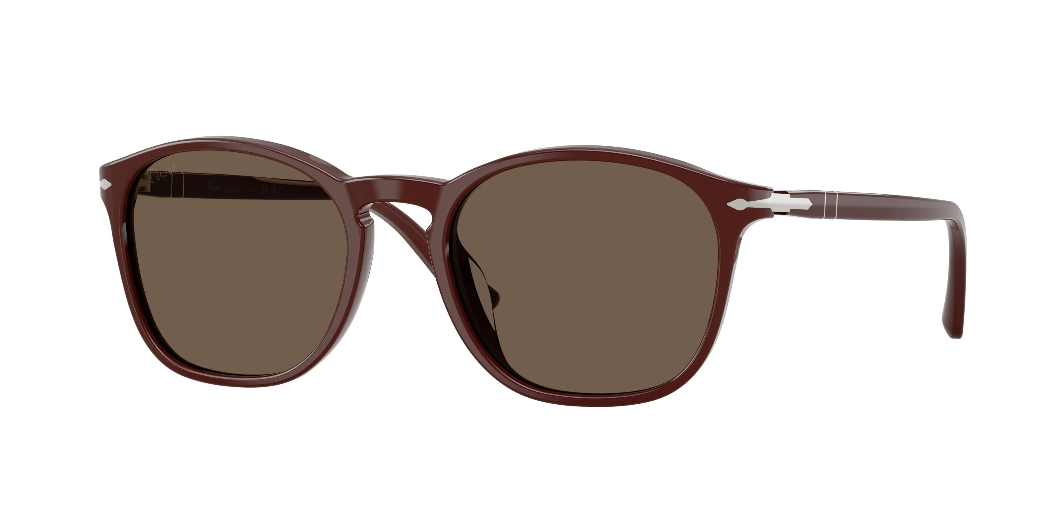 Persol PO3007SX 12588T Occhiali da sole Acetato Rosso Marrone Squadrata Normale - immagine 1