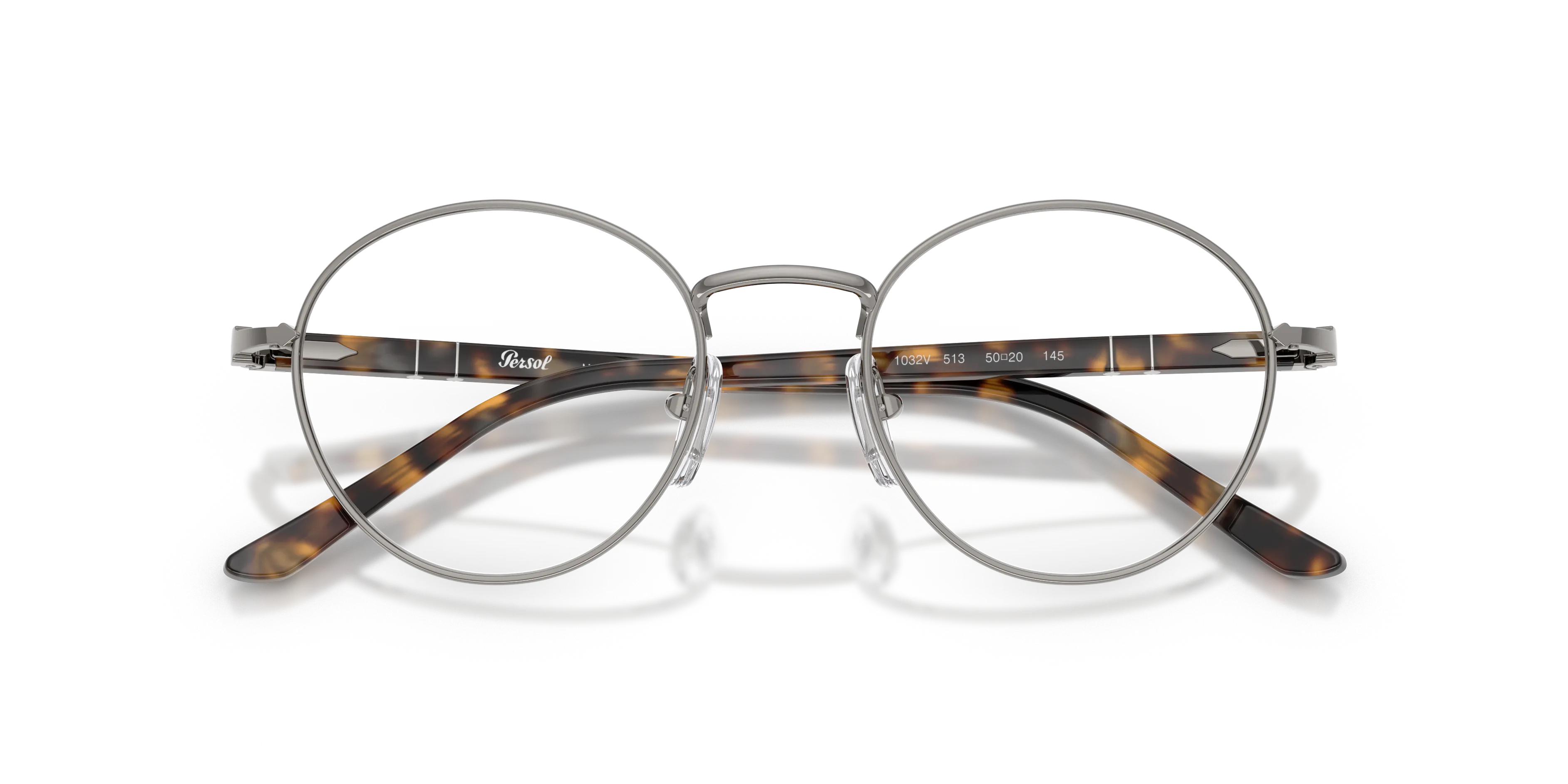 Persol PO1032V 513 Montature da vista Acciaio Grigio Trasparente Rotonda Normale - immagine 2