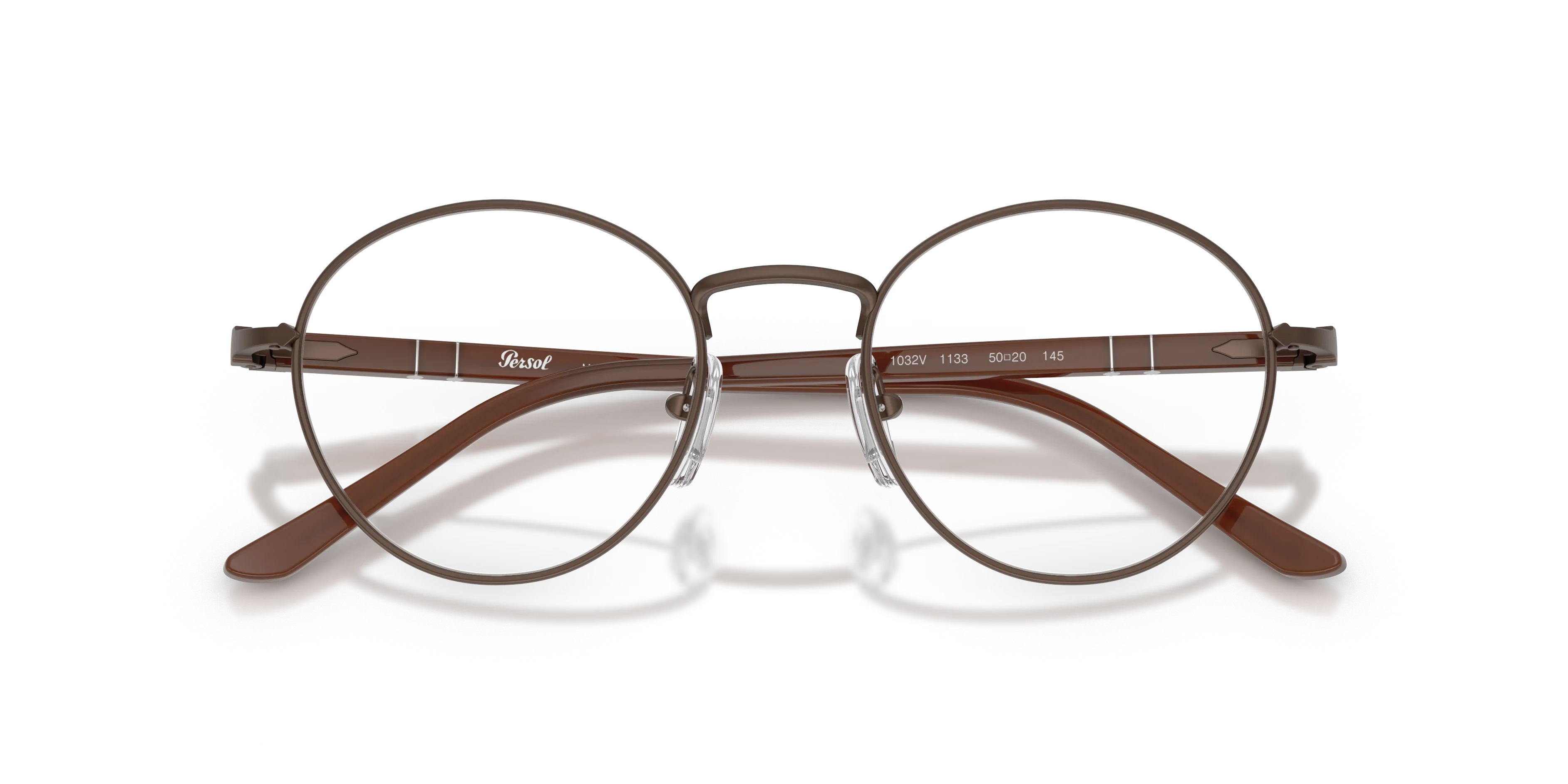 Persol PO1032V 1133 Montature da vista Acciaio Bronzo Trasparente Rotonda Normale - immagine 2