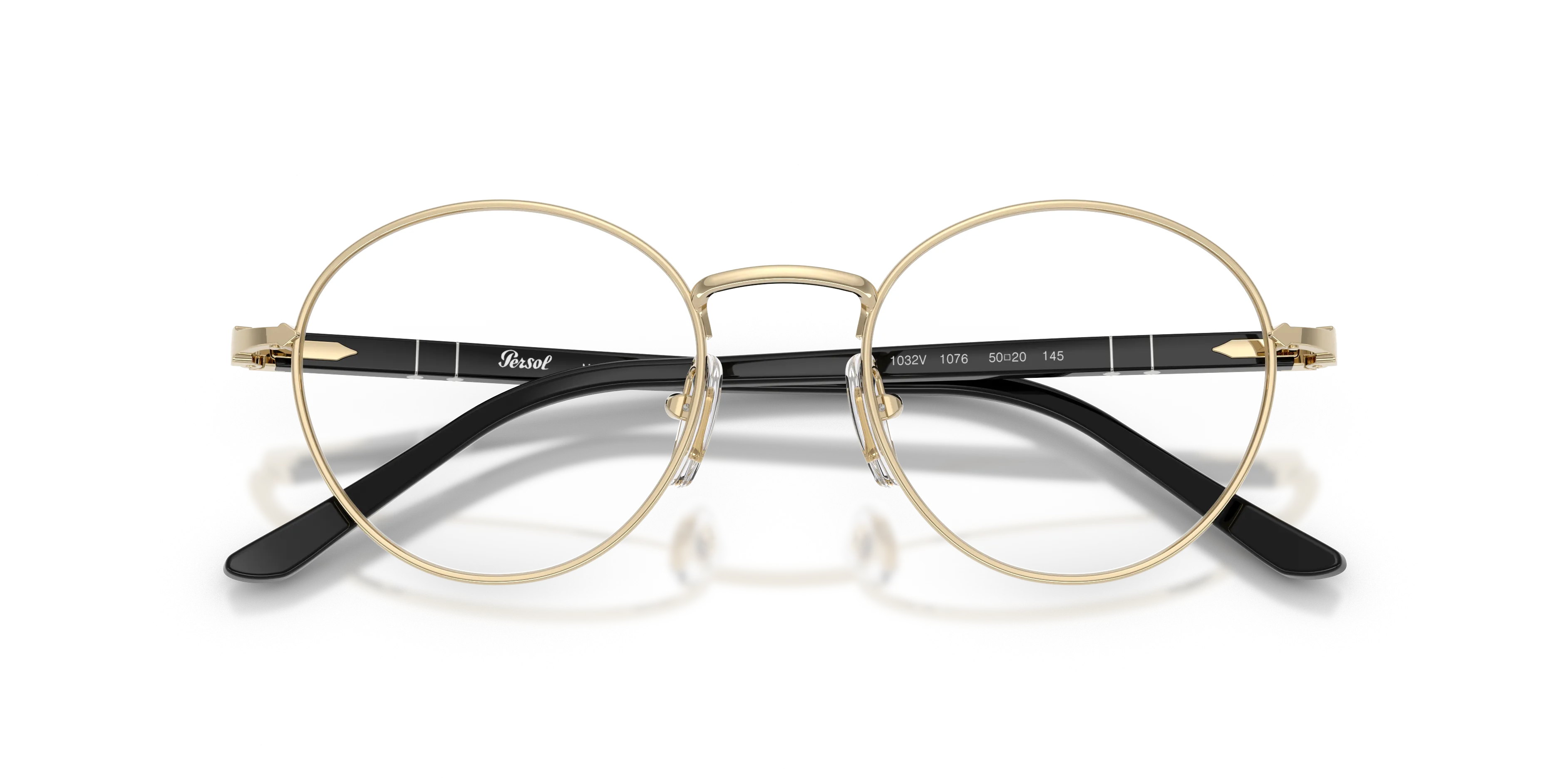 Persol PO1032V 1076 Montature da vista Acciaio Oro Trasparente Rotonda Normale - immagine 2