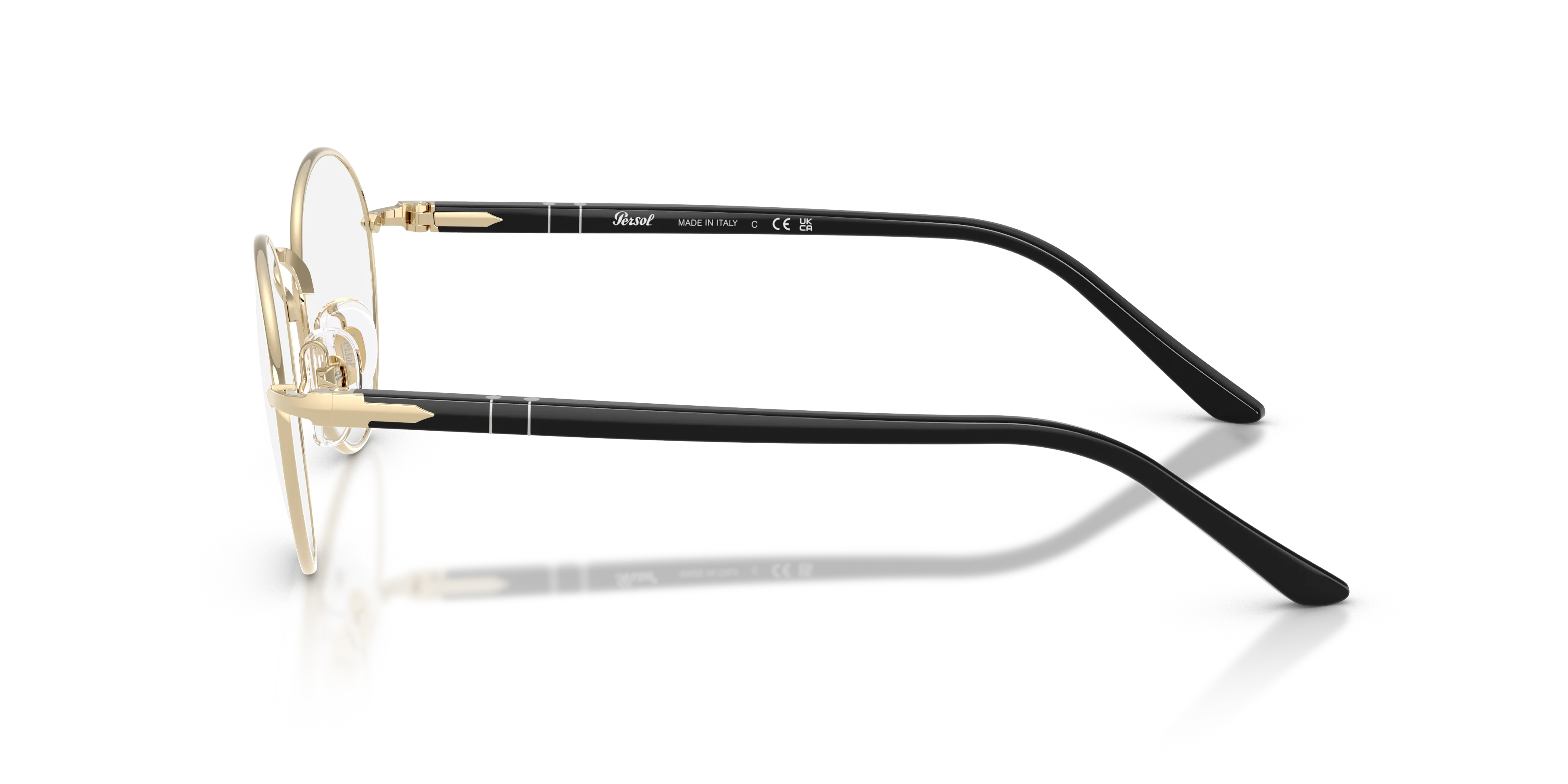 Persol PO1032V 1076 Montature da vista Acciaio Oro Trasparente Rotonda Normale - immagine 4