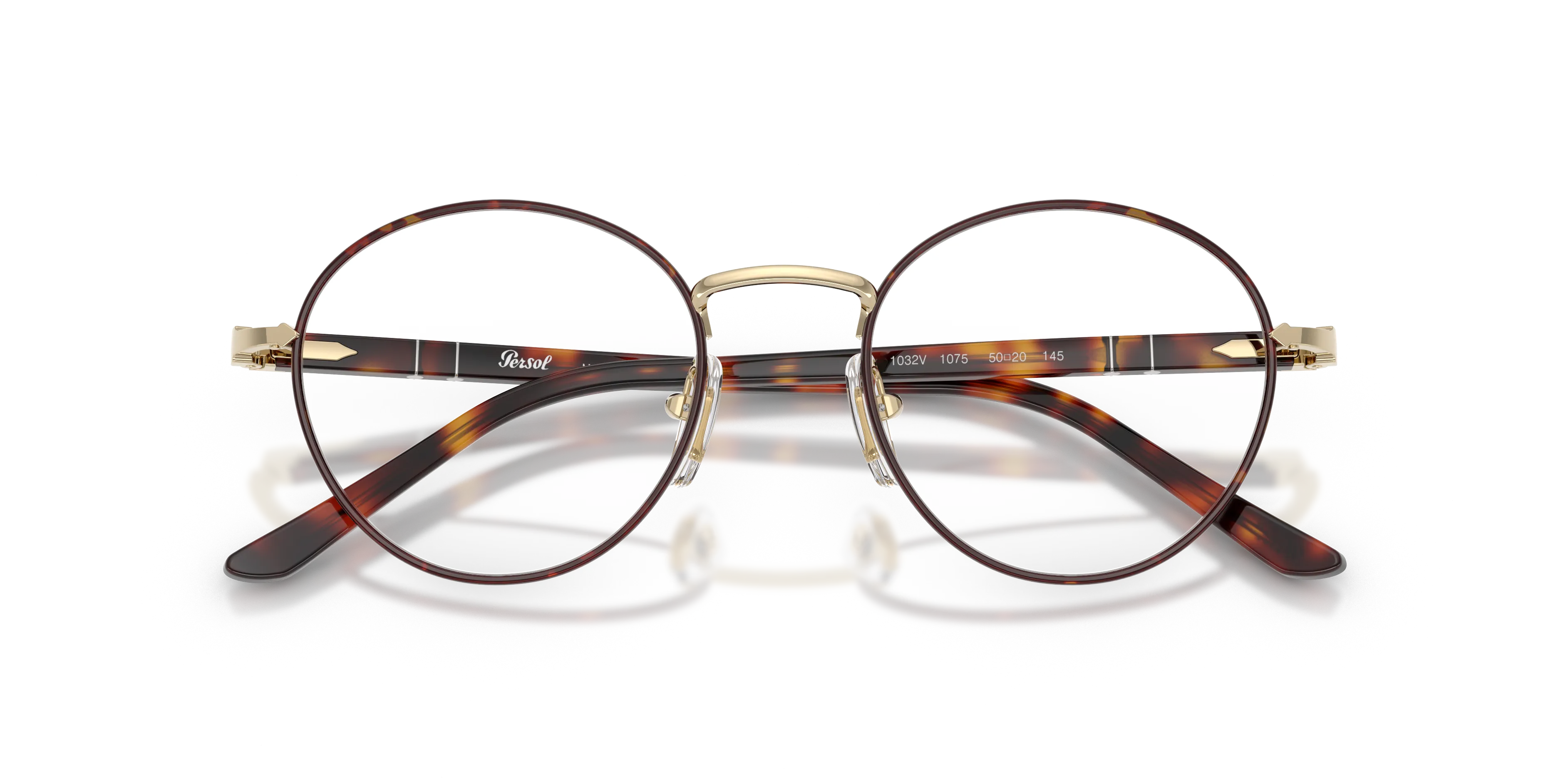 Persol PO1032V 1075 Montature da vista Acciaio Tartaruga Trasparente Rotonda Normale - immagine 2
